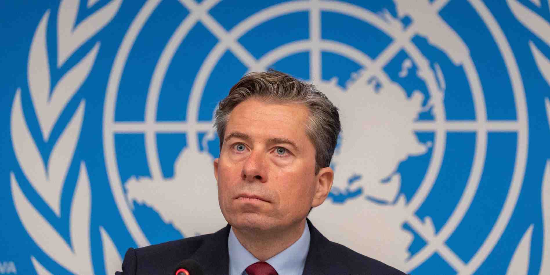 Tom Fletcher, le chef des affaires humanitaires des Nations unies, lors d'une conférence de presse le 3 décembre 2024.