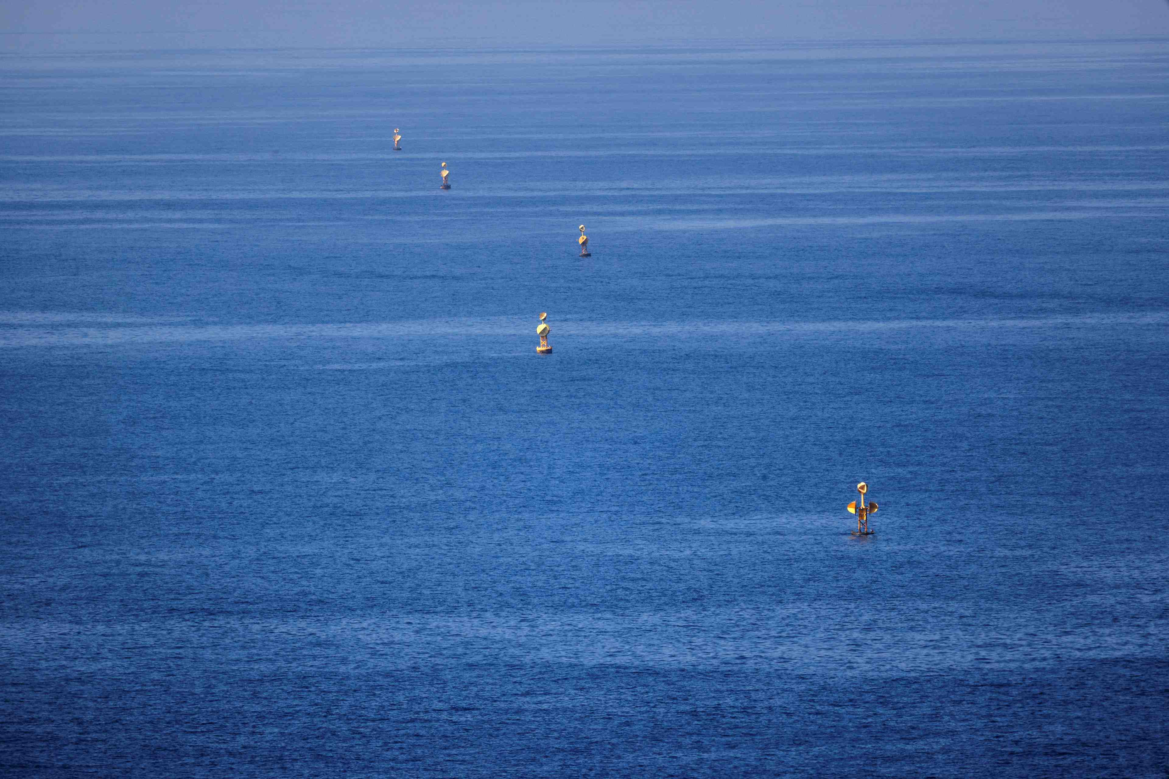 Vue sur la frontiere maritime israelo-libanaise pres de la frontiere libanaise, dans le nord d'israel