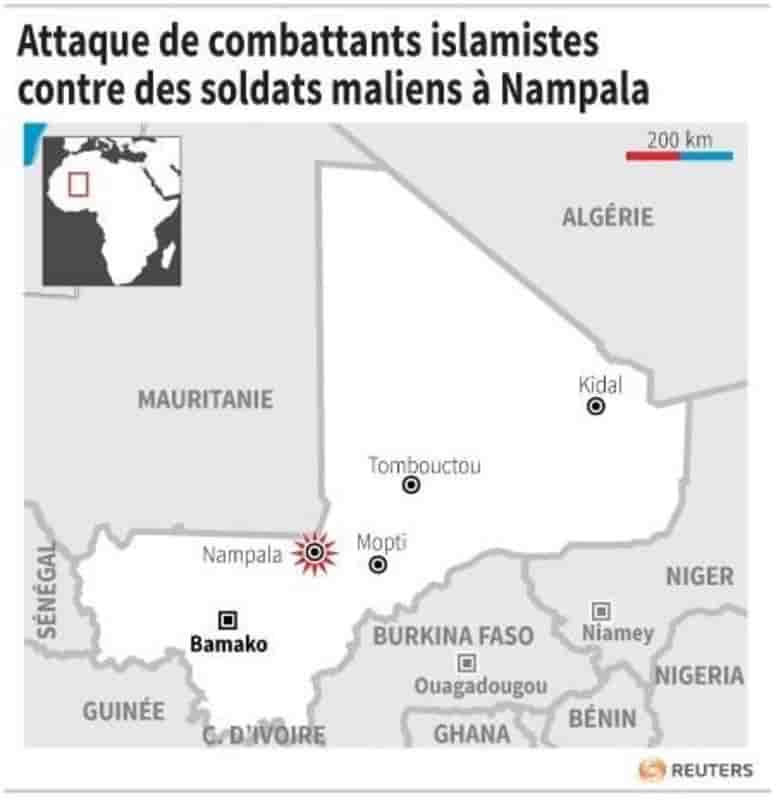 Attaque de combattants islamistes contre des soldats maliens a nampala