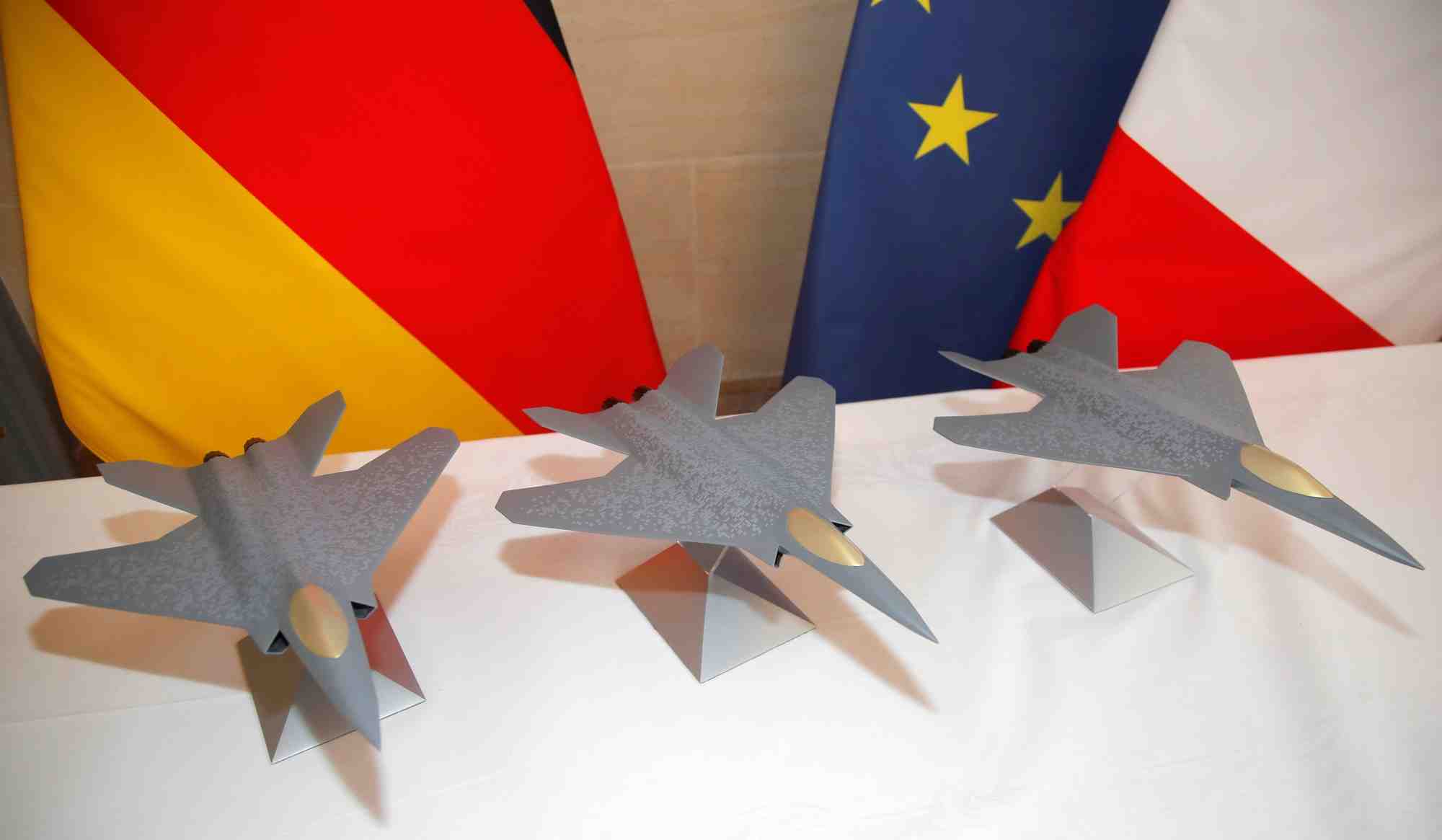Photo d'archives des maquettes d'avions de combat franco-allemand-espagnol scaf