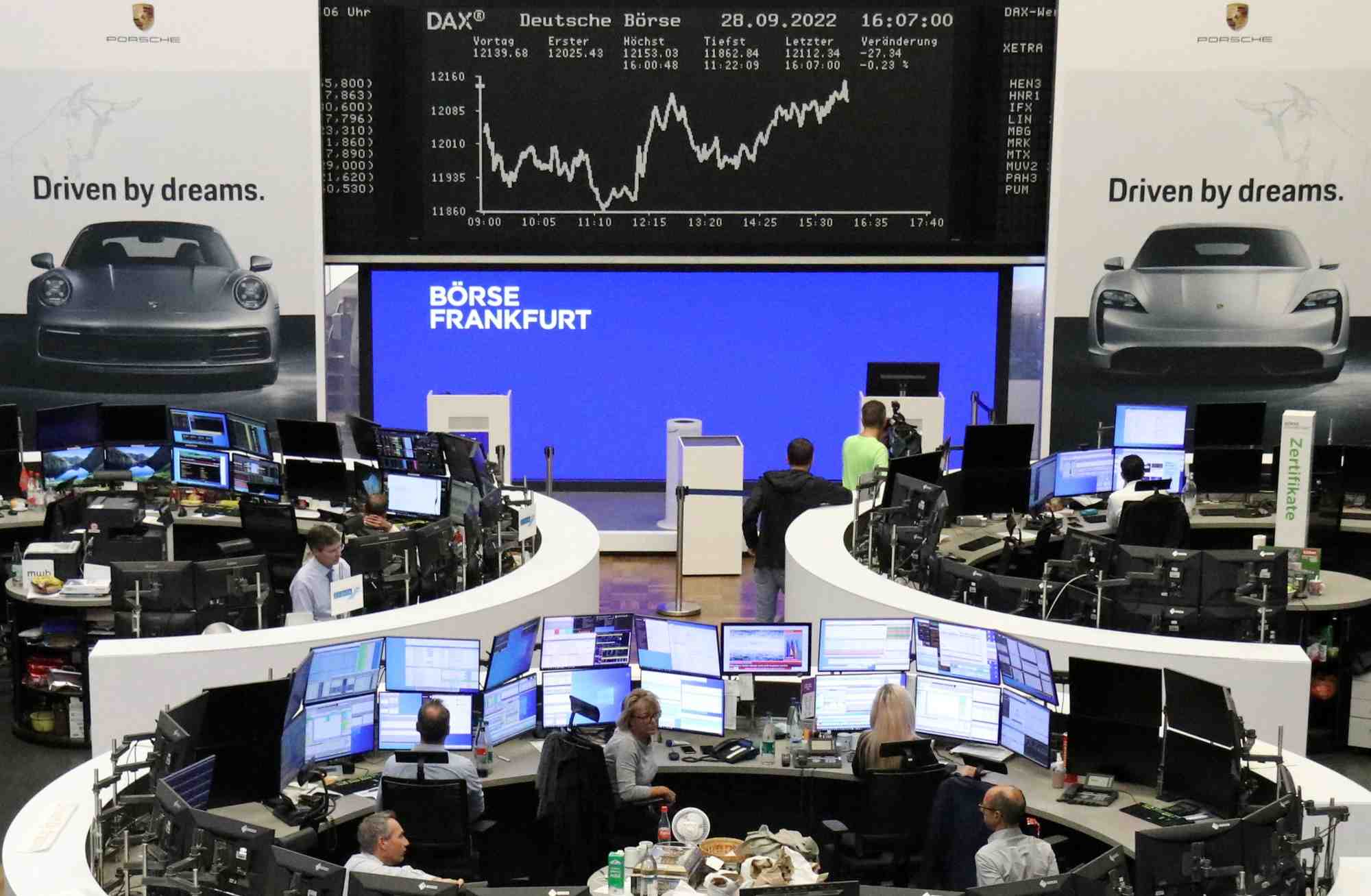 Photo de l'indice boursier allemand dax a la bourse de francfort