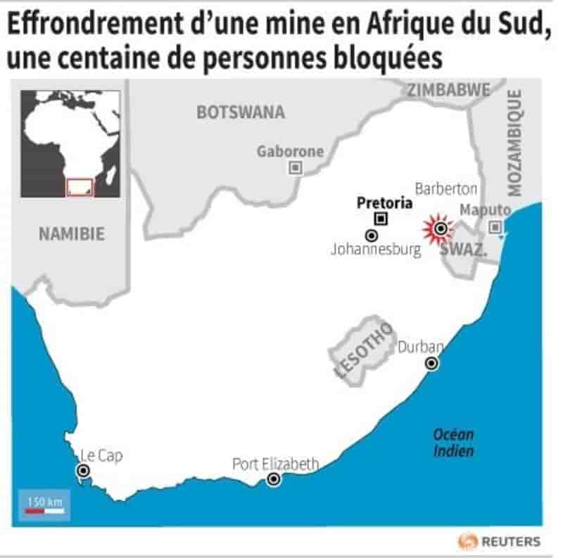 Une mine d'or s'effondre en afrique du sud