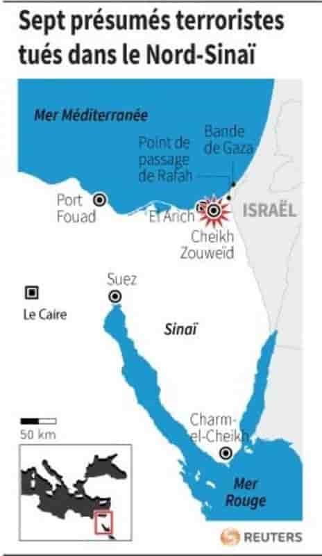 Sept presumes terroristes tues dans le nord-sinai