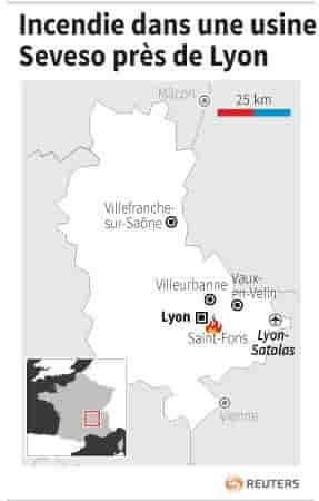 Incendie sur un site seveso proche de lyon