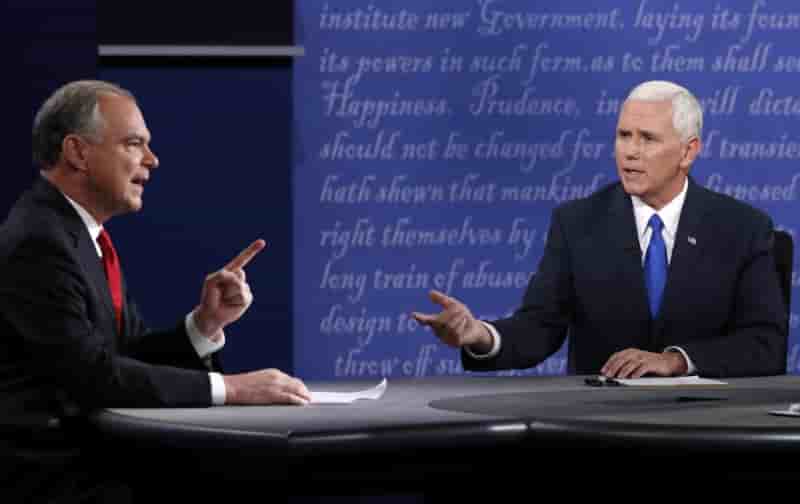 Debat a couteaux tires entre les colistiers de donald trump et d'hillary clinton