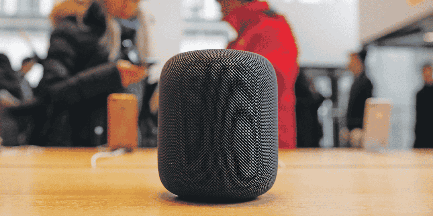 En France, 10 % des internautes possèdent au moins une enceinte Google Home, Amazon Echo ou (photo) Apple Homepod.