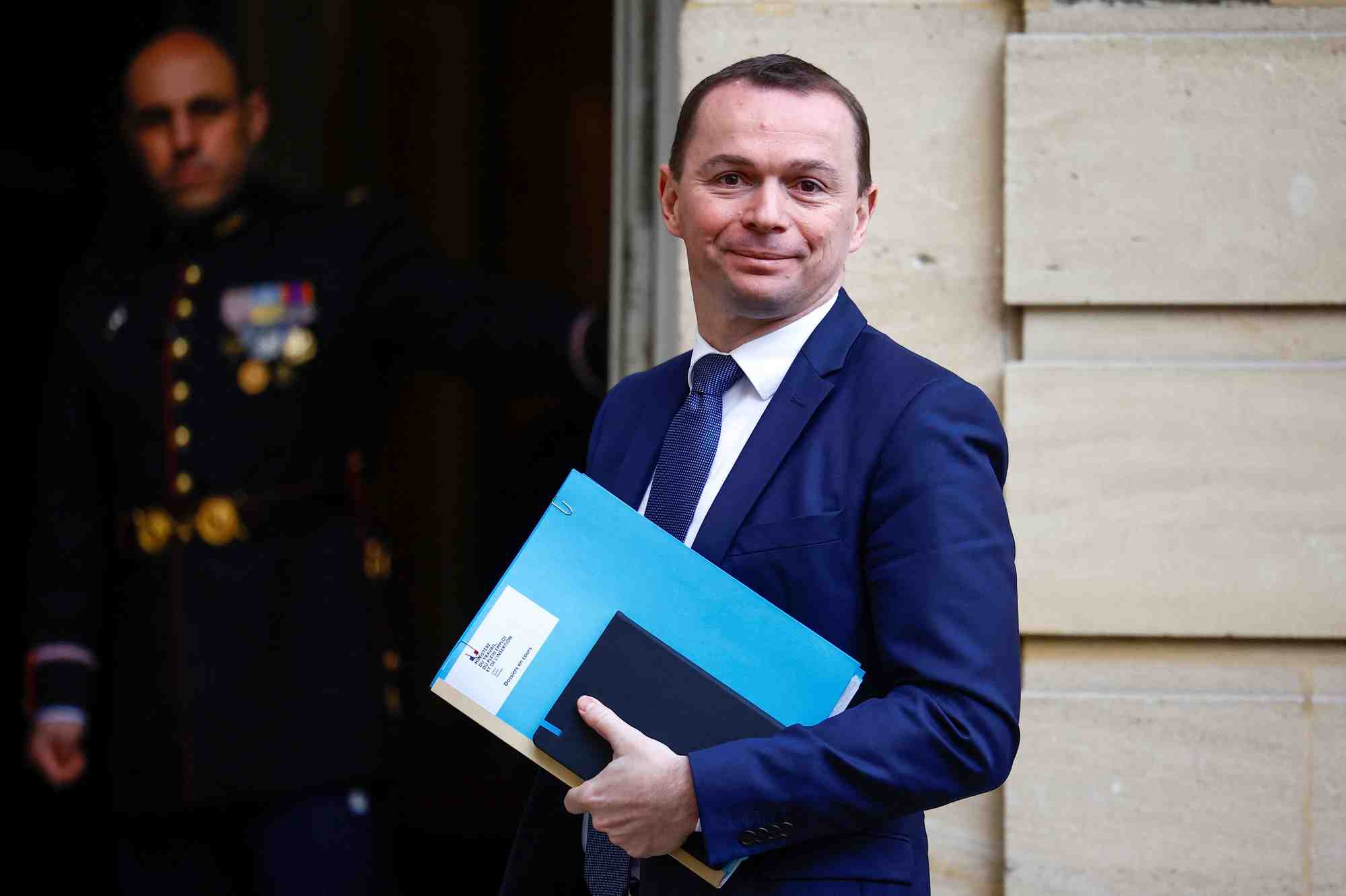 Le ministre francais du travail, de l'emploi et de l'integration, olivier dussopt
