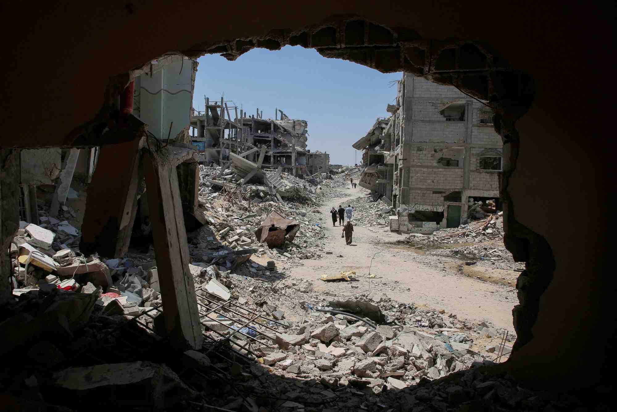 Des maisons detruites lors de l'offensive militaire israelienne, a khan younis
