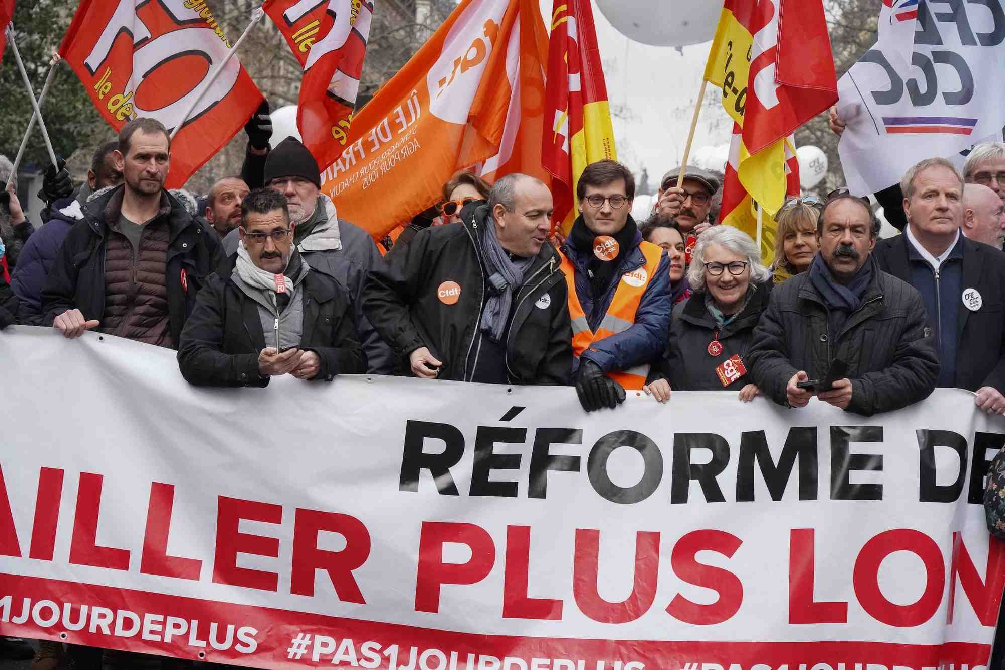 Manifestation, grève, cortège 11 février 2023, intersyndicale