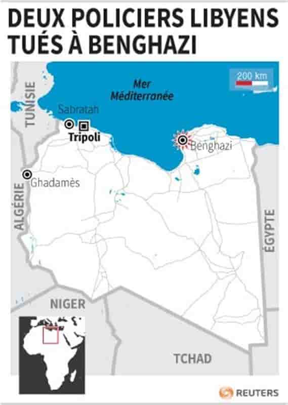 Deux policiers libyens tués à Benghazi