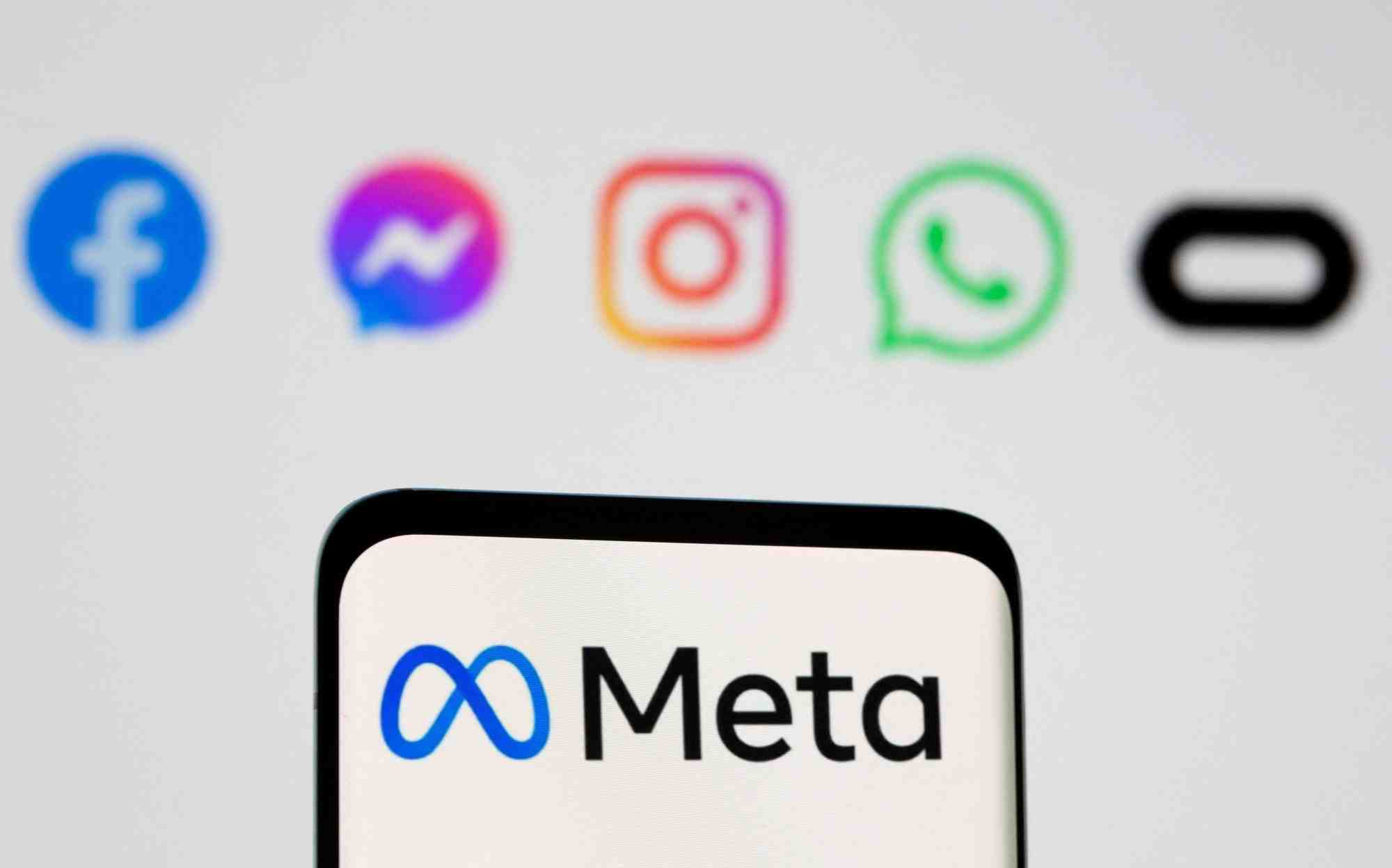 Photo d'illustration du logo de meta sur un smartphone