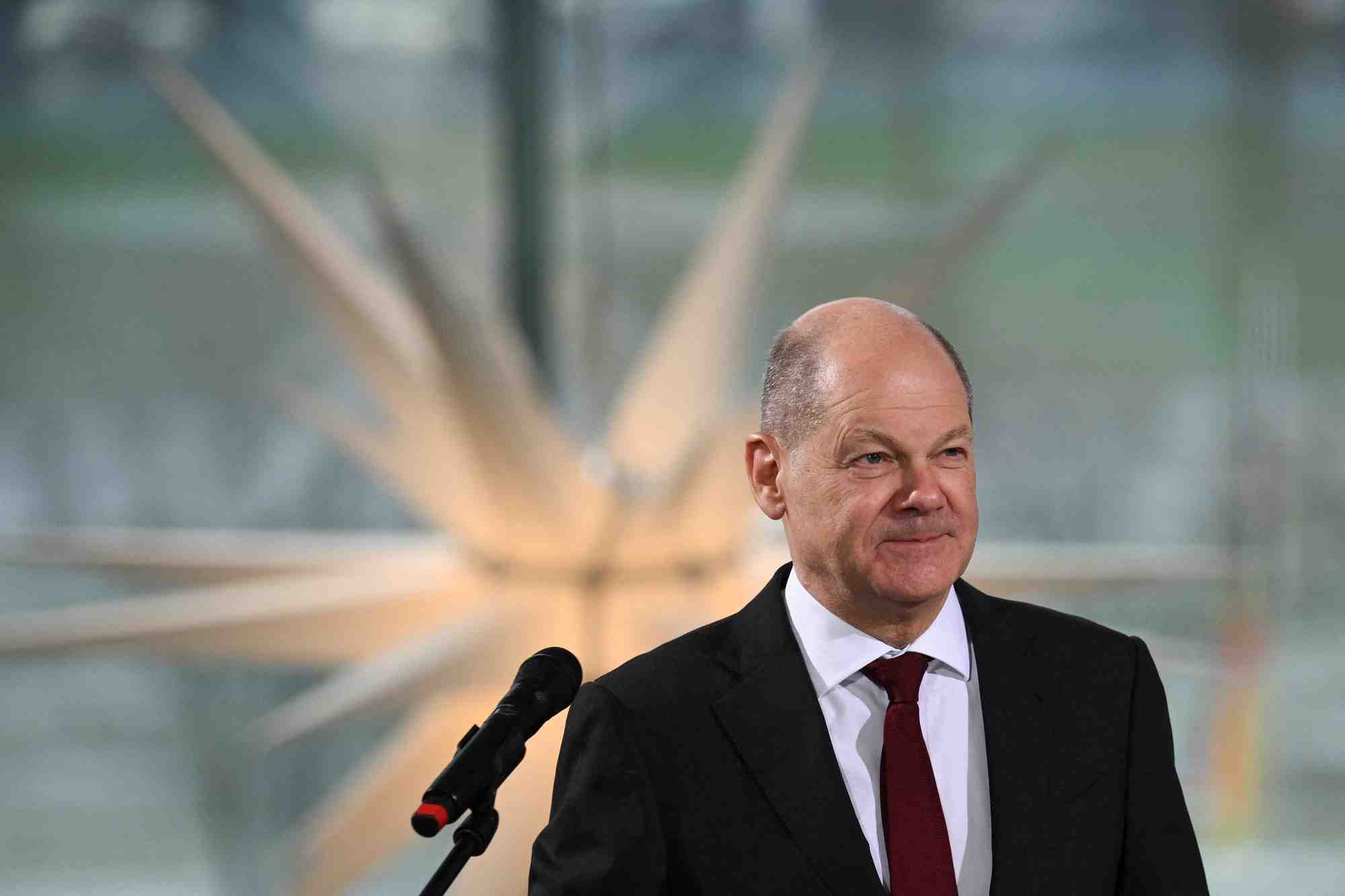 Le chancelier allemand olaf scholz recoit des parents de membres des forces armees allemandes et des policiers en mission a l'etranger, a berlin