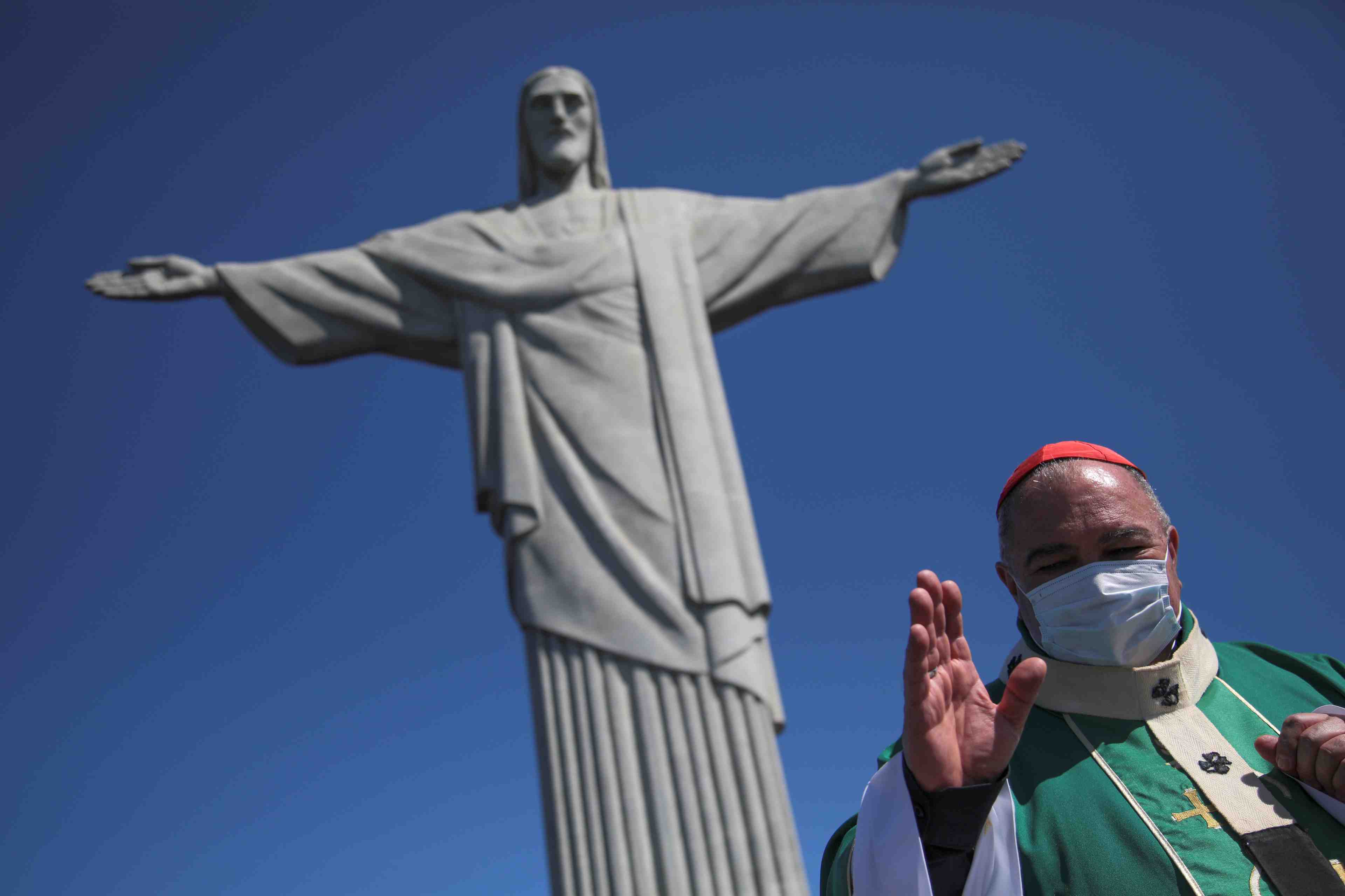 A mass in tribute to coronavirus disease (covid-19) victims in rio de janeiro