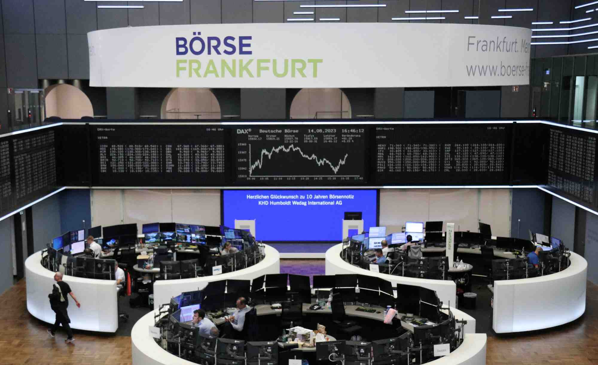 L'indice des prix des actions allemandes represente a la bourse de francfort