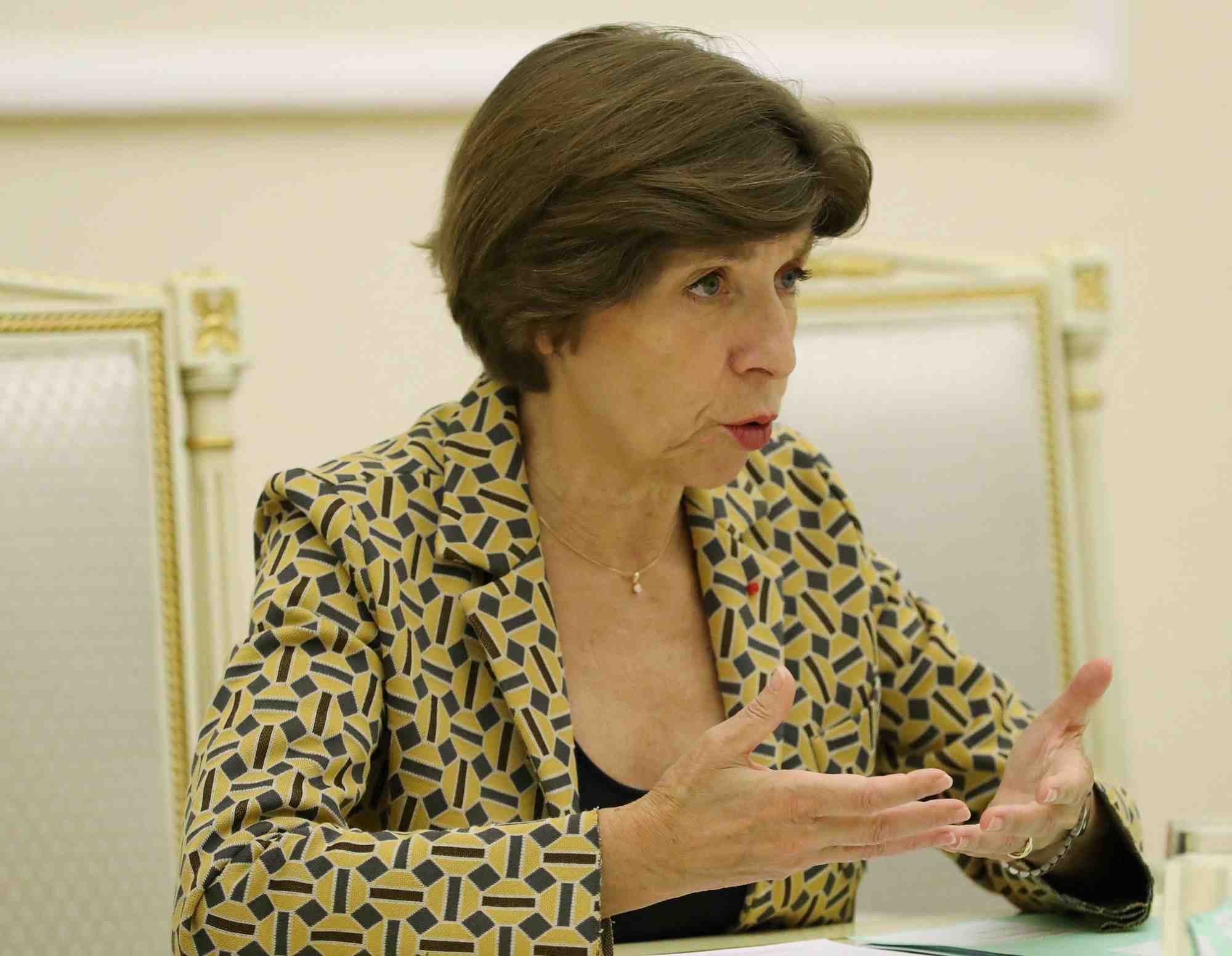 La ministre francaise des affaires etrangeres et europeennes catherine colonna a erevan, en armenie