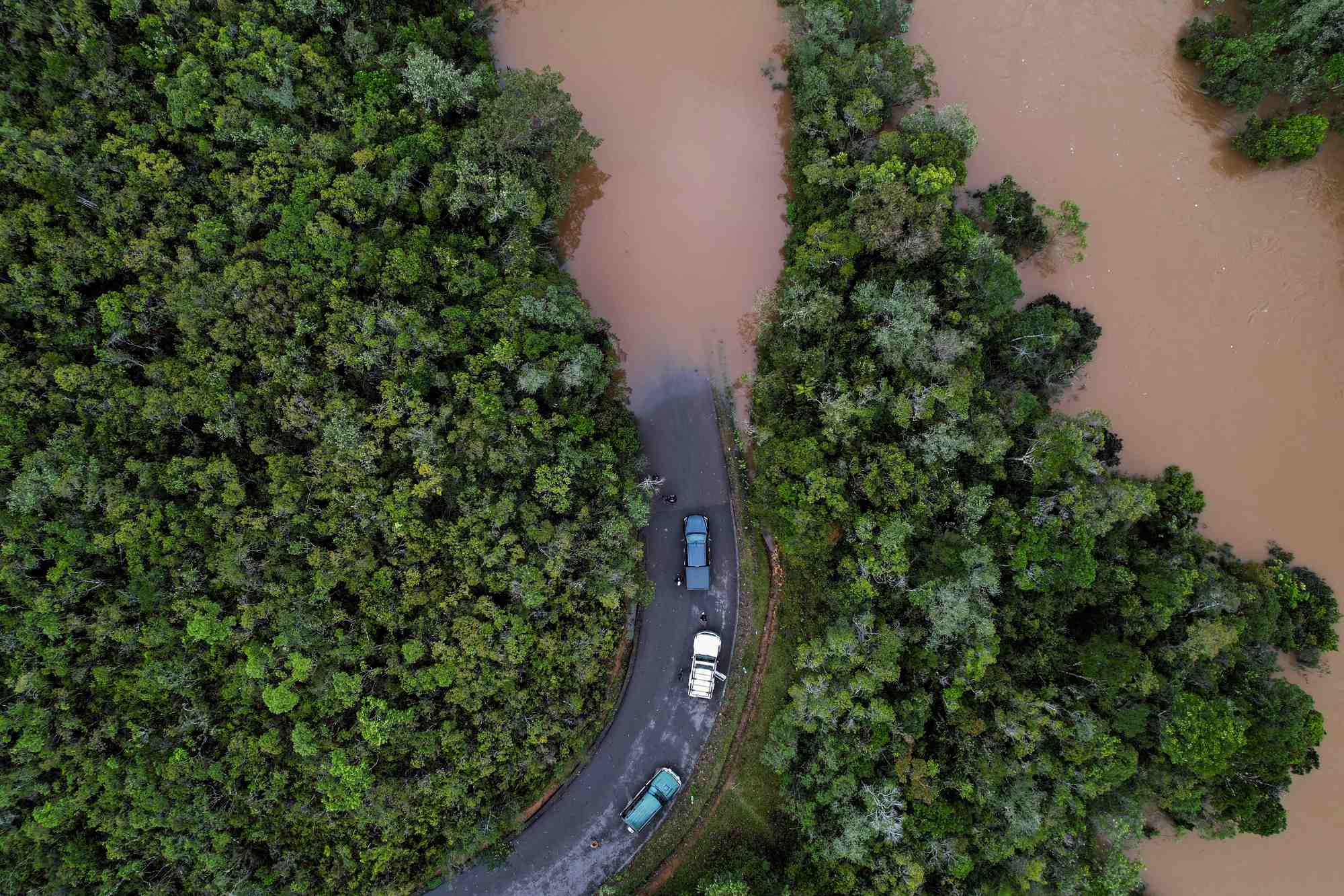 Une zone inondee apres le passage du cyclone batsirai en 2022, madagascar