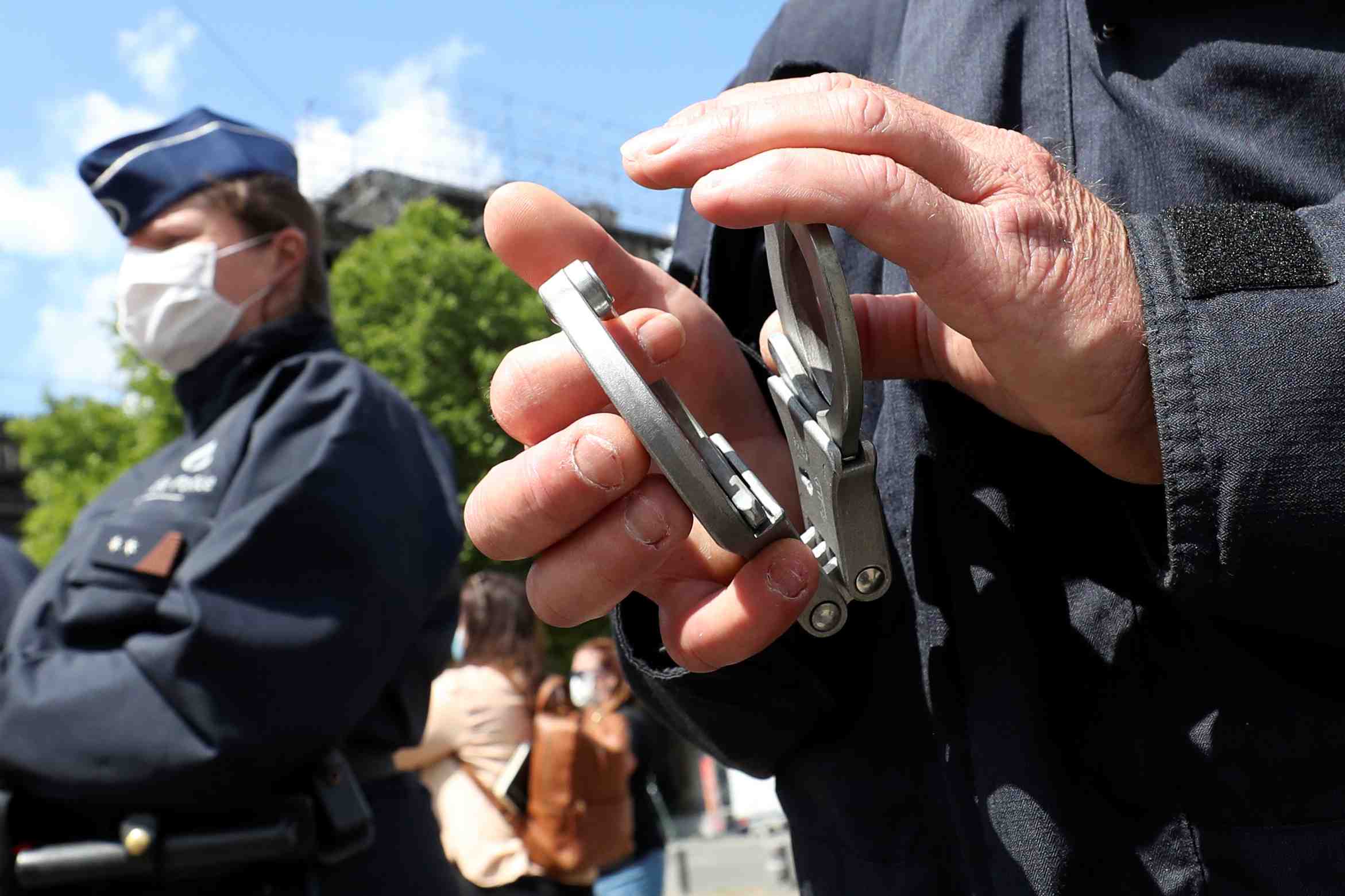 La police belge manifeste contre le denigrement de son travail