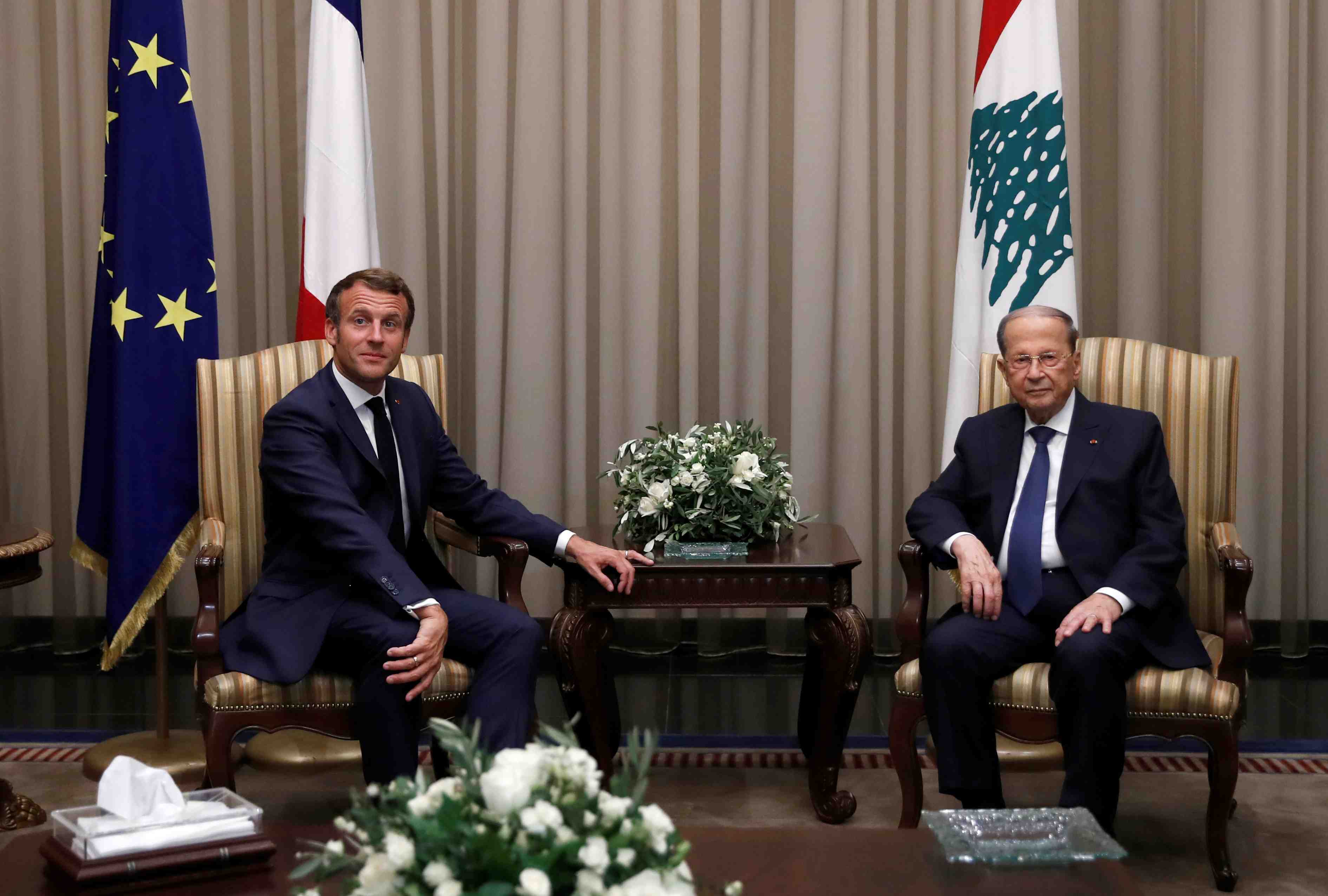 Liban: macron insiste aupres d'aoun sur l'urgence de la situation