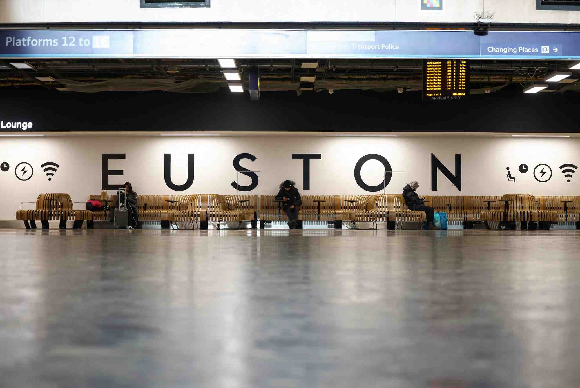 La gare d'euston un jour de greve, a londres