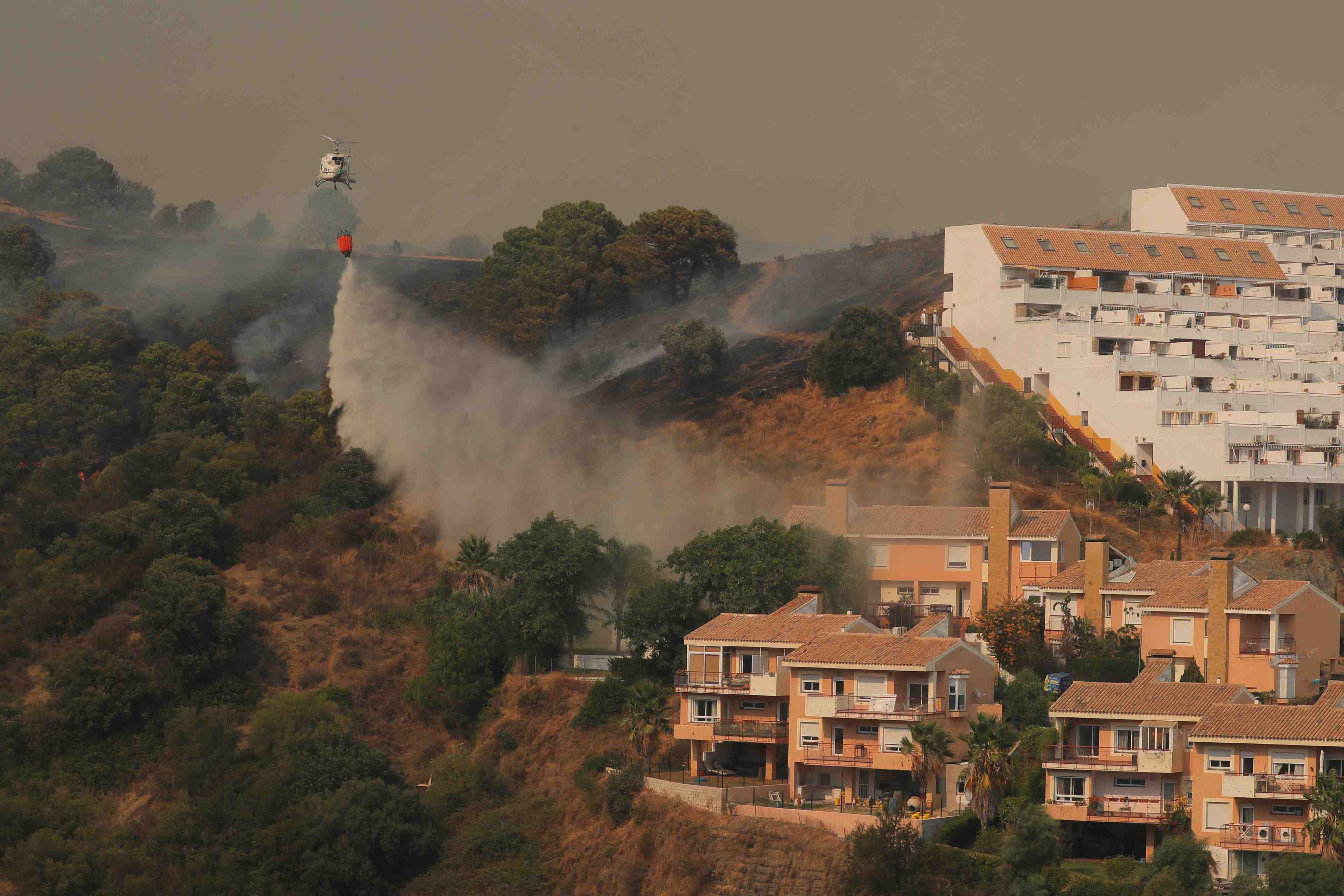 Violent feu de foret dans le sud de l'espagne, 800 personnes evacuees