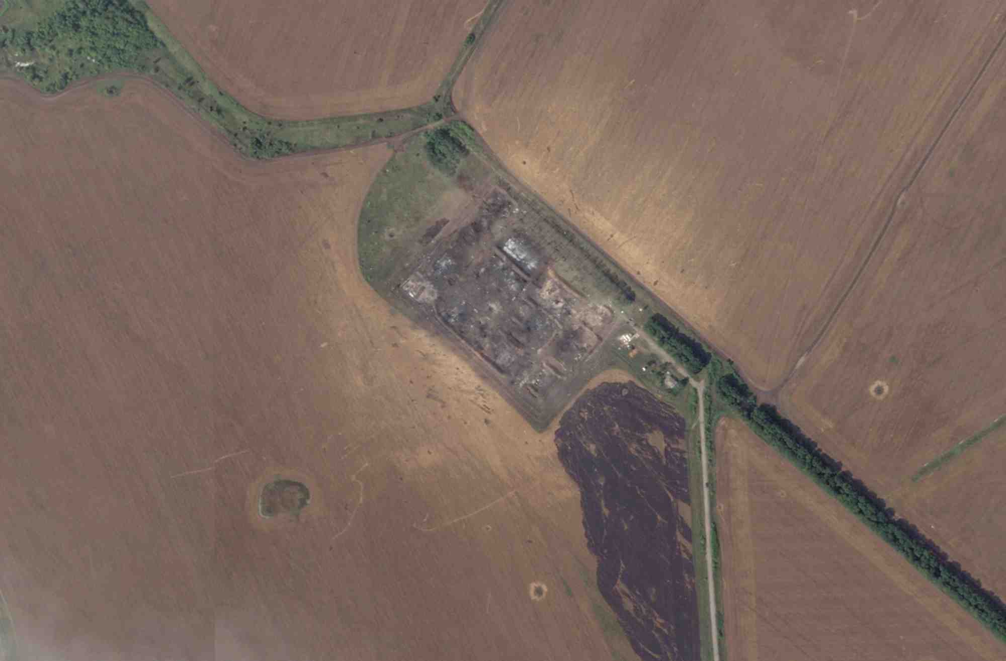 Une image satellite montre une partie de la base aerienne militaire de lipetsk, dans la region de lipetsk