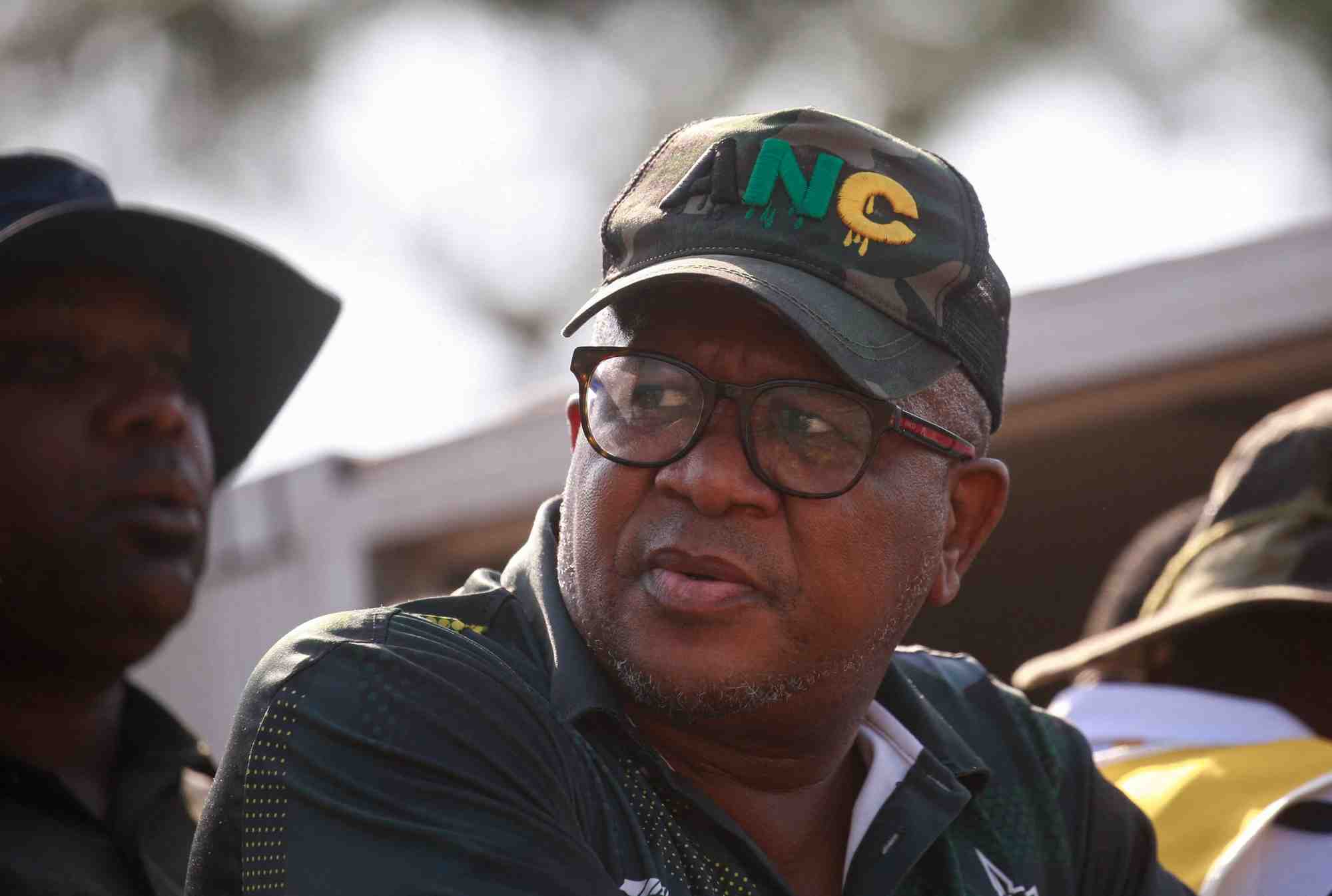 Le secretaire general du congres national africain, fikile mbalula, lors d'un rassemblement electoral a verulam