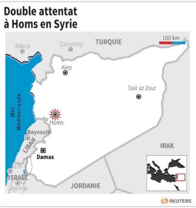 Double attentat a homs en syrie