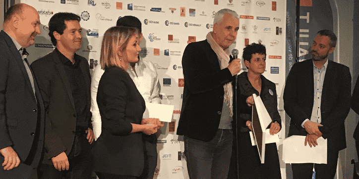 Stéphane Duponchel, co-fondateur de Eco Matelas à Baillargues, reçoit le Trophée "FAIRE"