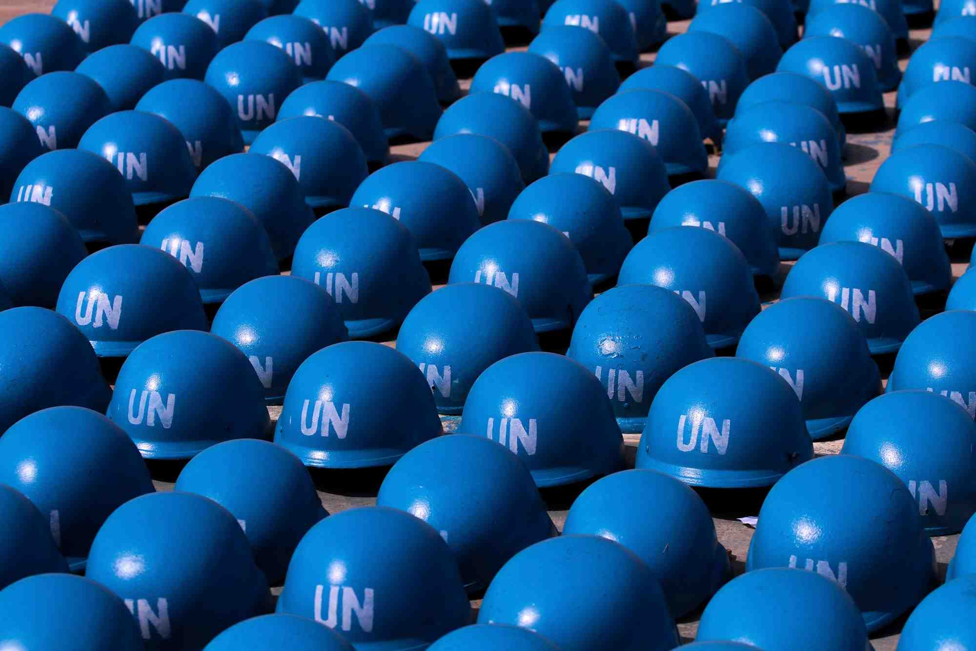Les casques bleus des soldats de l'onu