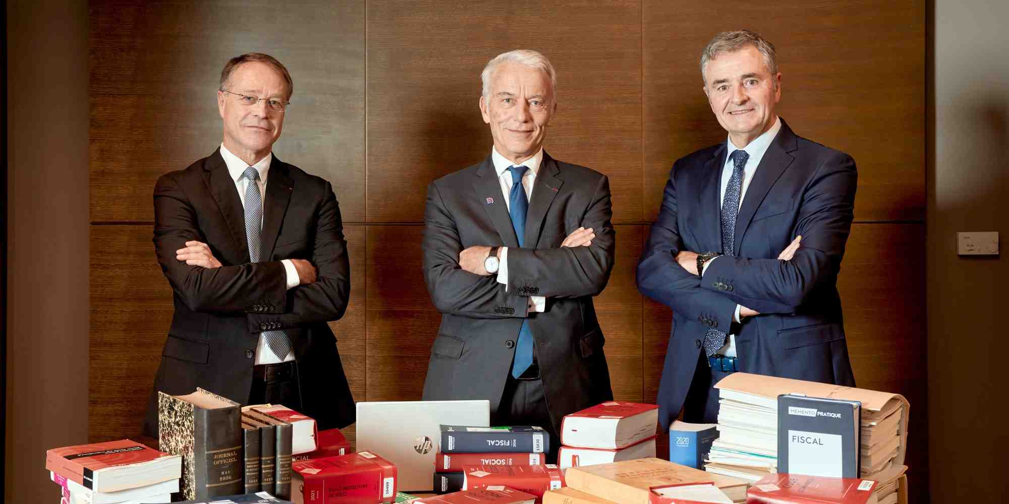 De gauche à droite : François Asselin, président de la CPME ; Patrick Martin, nouveau président du Medef ; Dominique Métayer, président de l’U2P.