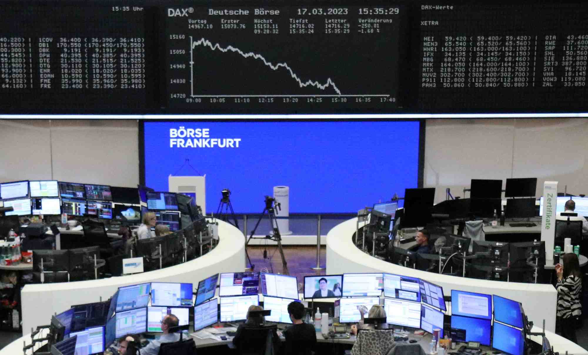 L'indice boursier allemand dax represente a francfort