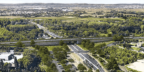 Le pont, qui enjambera le rond-point sur une longueur de 40 m, s'inscrit dans un segment de 1,2 km censé fluidifier le trafic