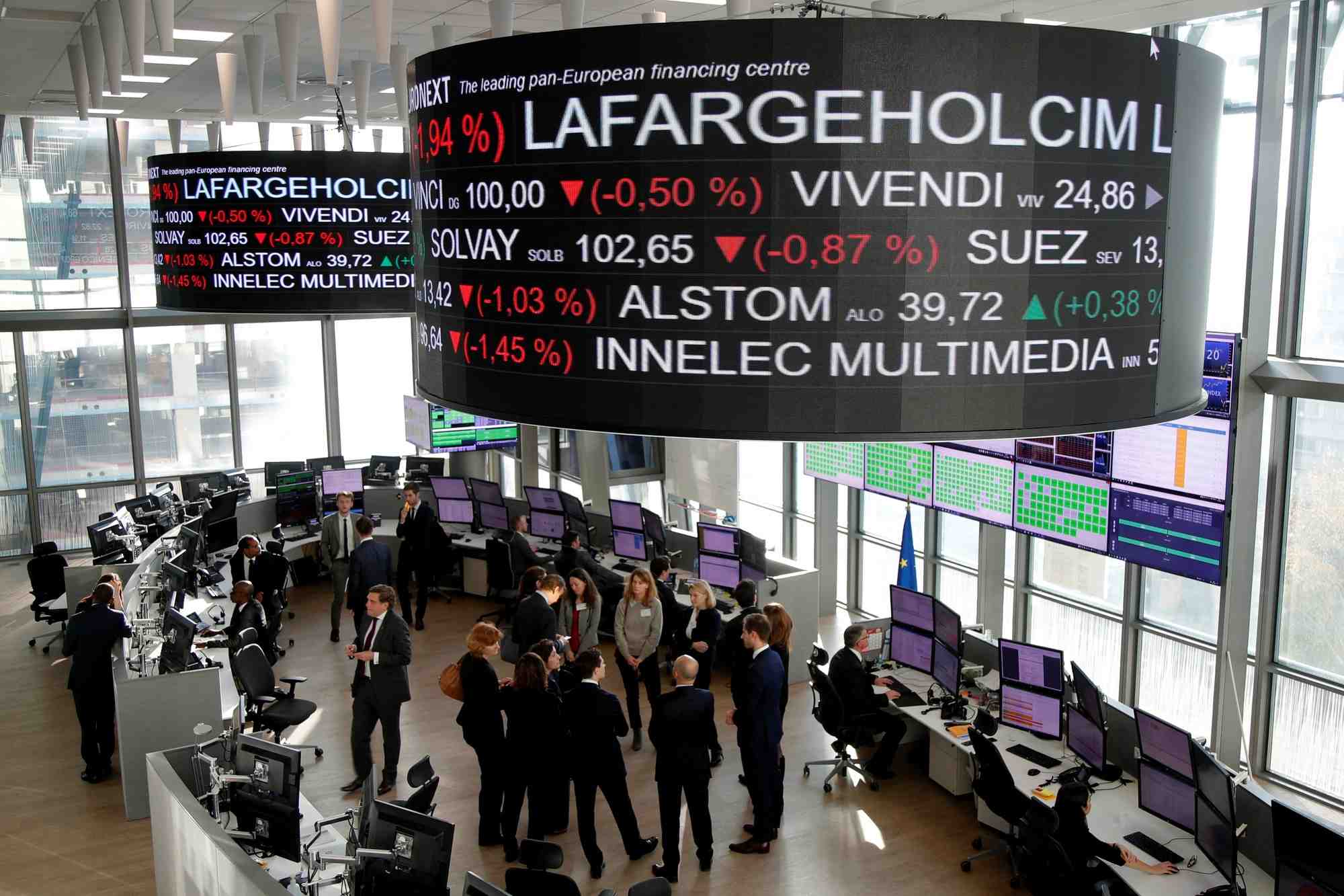 Siege d'euronext, dans le quartier d'affaires et financier de la defense, a courbevoie, pres de paris