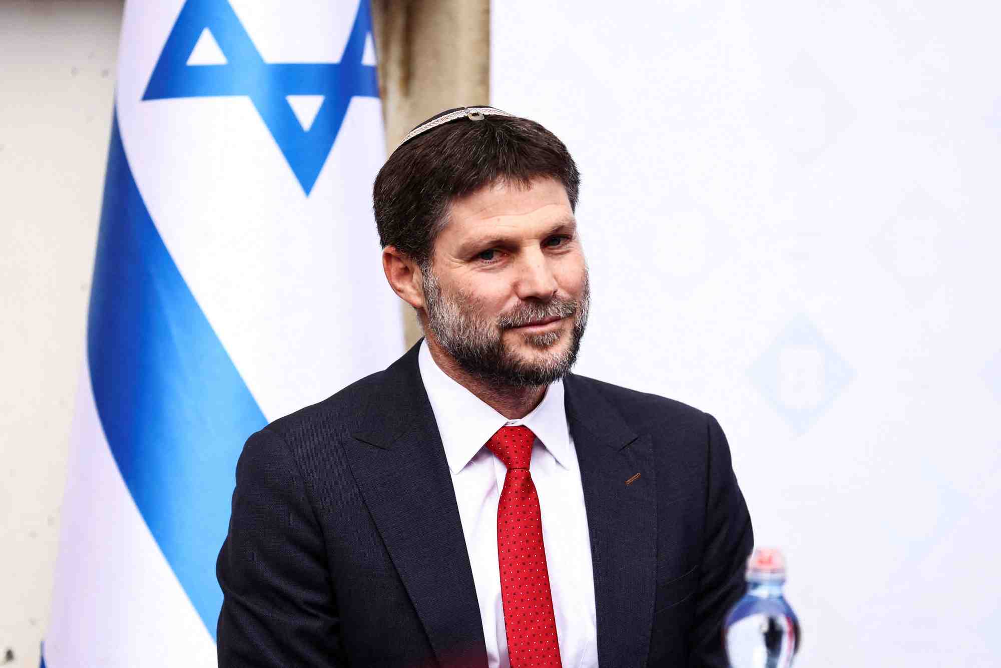 Le ministre israelien des finances, bezalel smotrich, lors d'une ceremonie a jerusalem