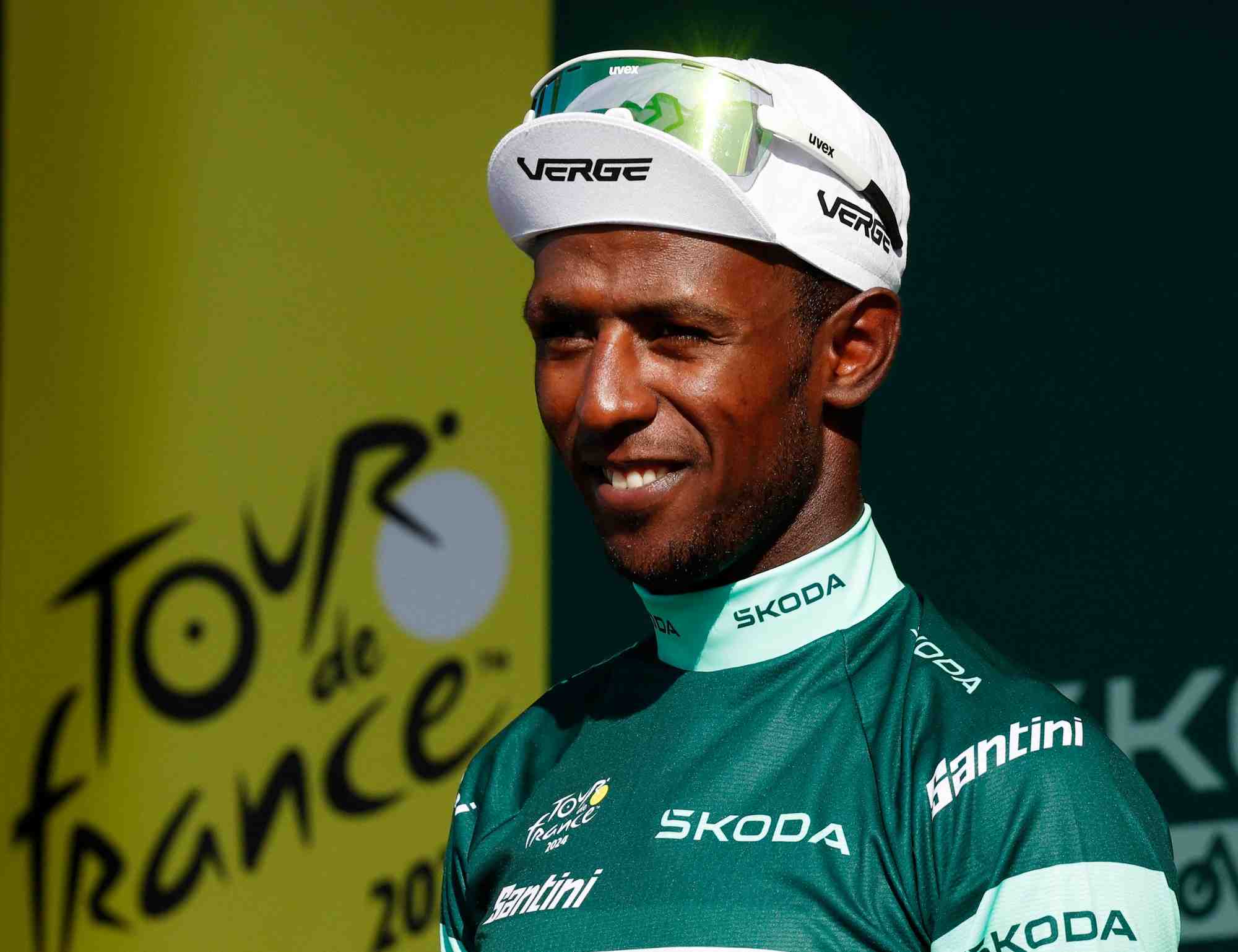 Le coureur biniam girmay lors du tour de france