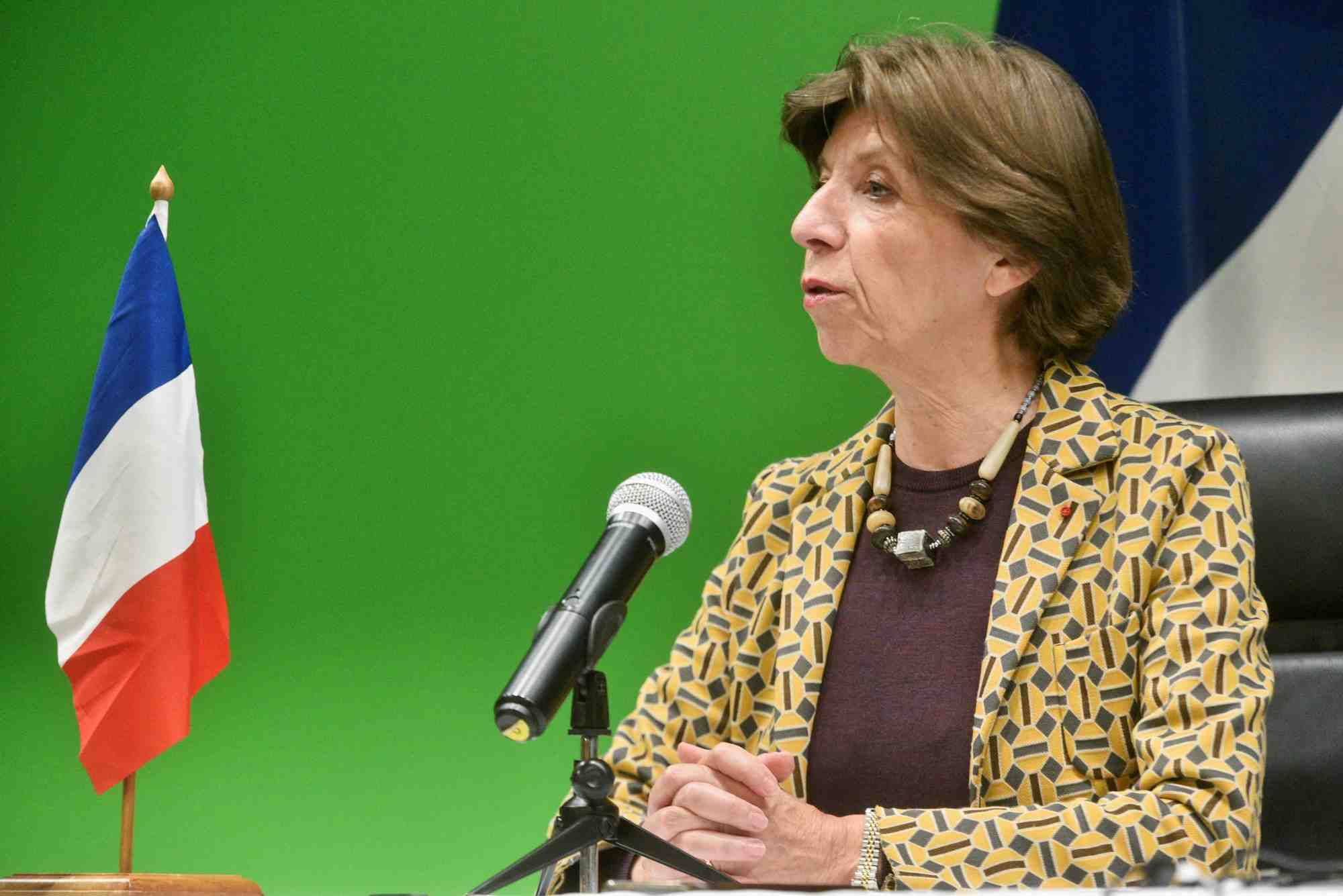 La ministre francaise des affaires etrangeres catherine colonna a pretoria, en afrique du sud