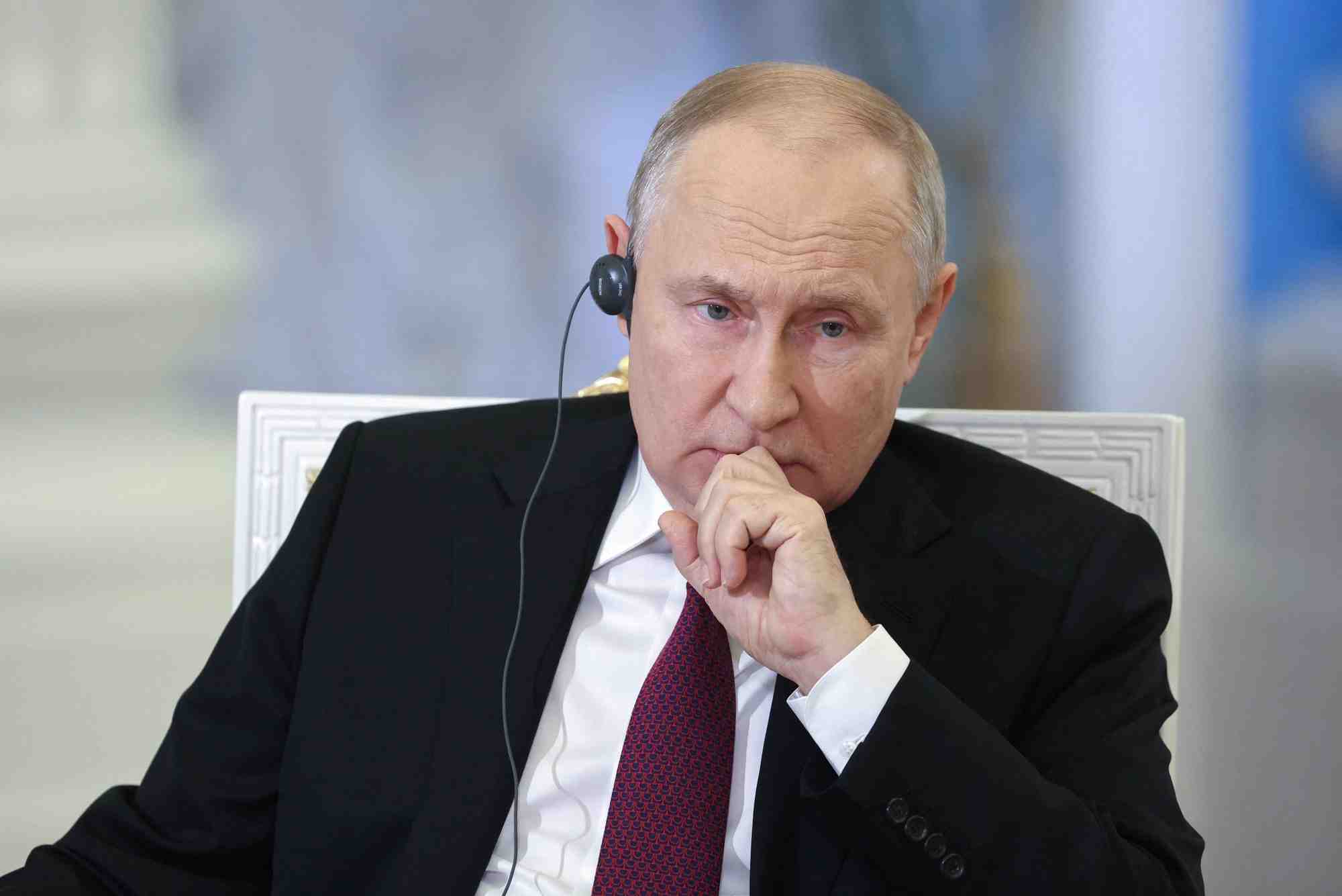 Le president russe vladimir poutine lors d'une interview avec china media group