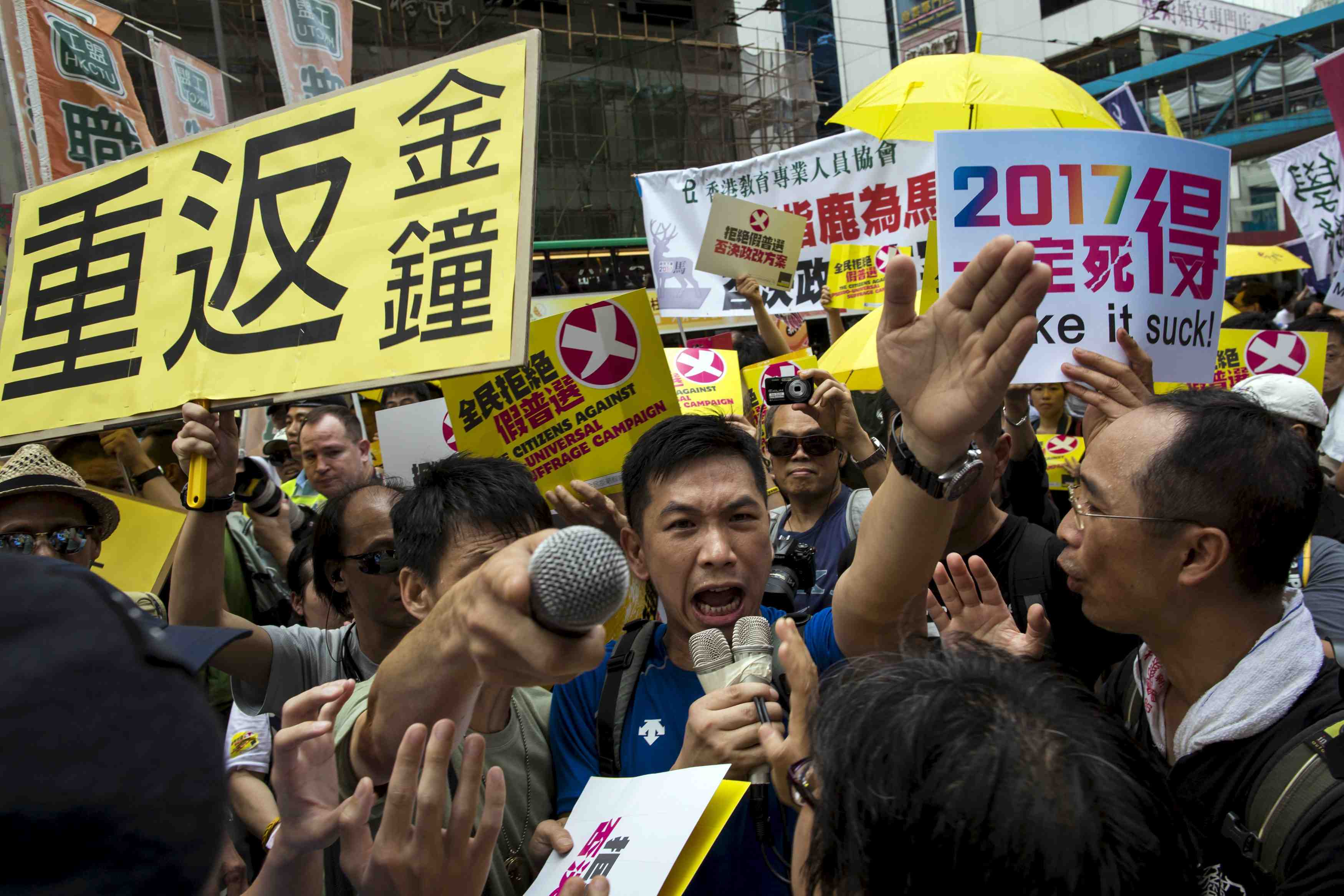 Manifestation pour la democratie a hong kong