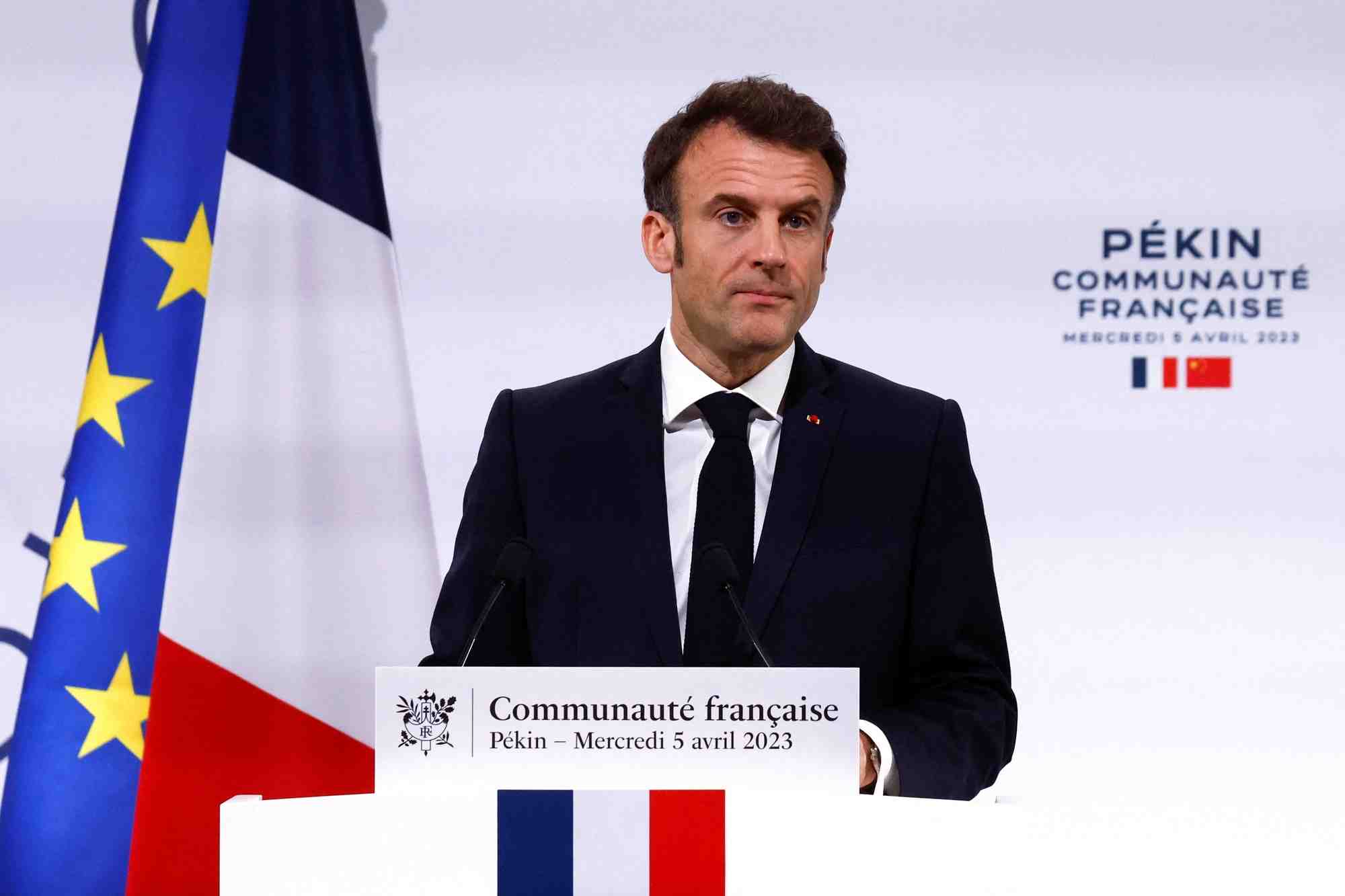 Le president macron en visite d'etat en chine