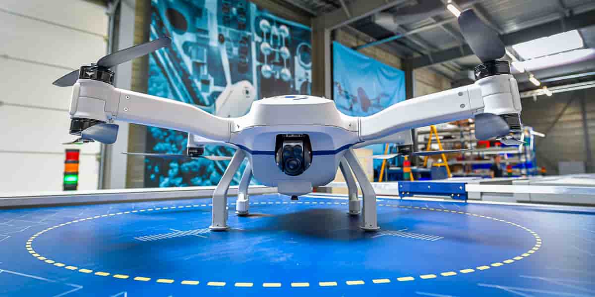 Le drone autonome Skeyetech pèse 6,5 kg pour environ 80 cm d'envergure. Il peut voler 25 minutes et atteindre 50 km/h.