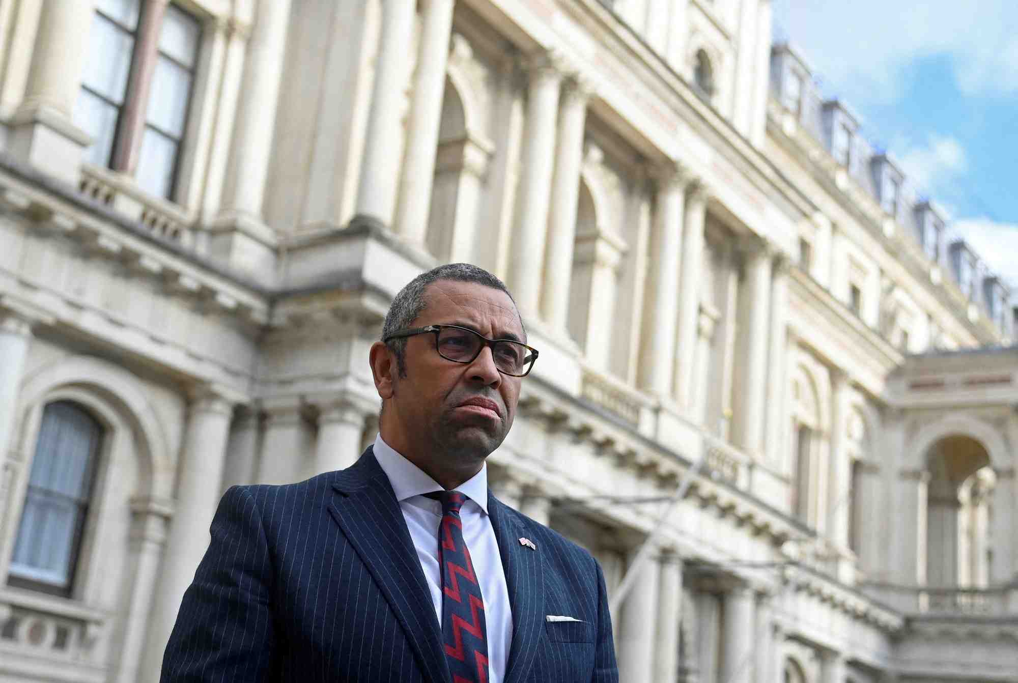 Le ministre britannique des affaires etrangeres, james cleverly, lors d'une interview avec reuters a londres