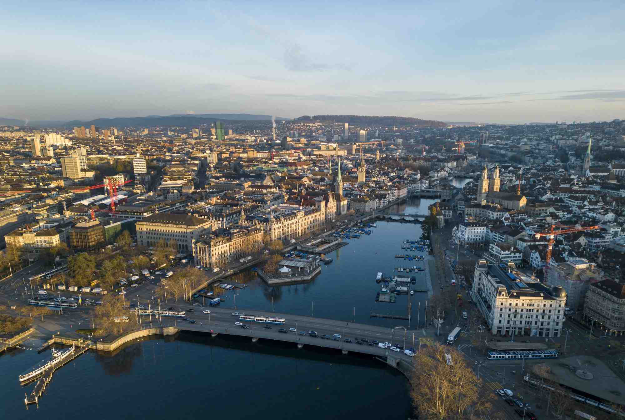 Vue de la ville de zurich, en suisse