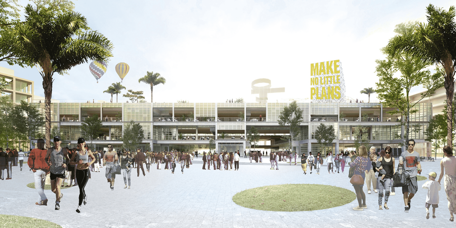 Une place du futur quartier Cambacérès, présenté comme "la vitrine de Montpellier pour 50 ans à venir"