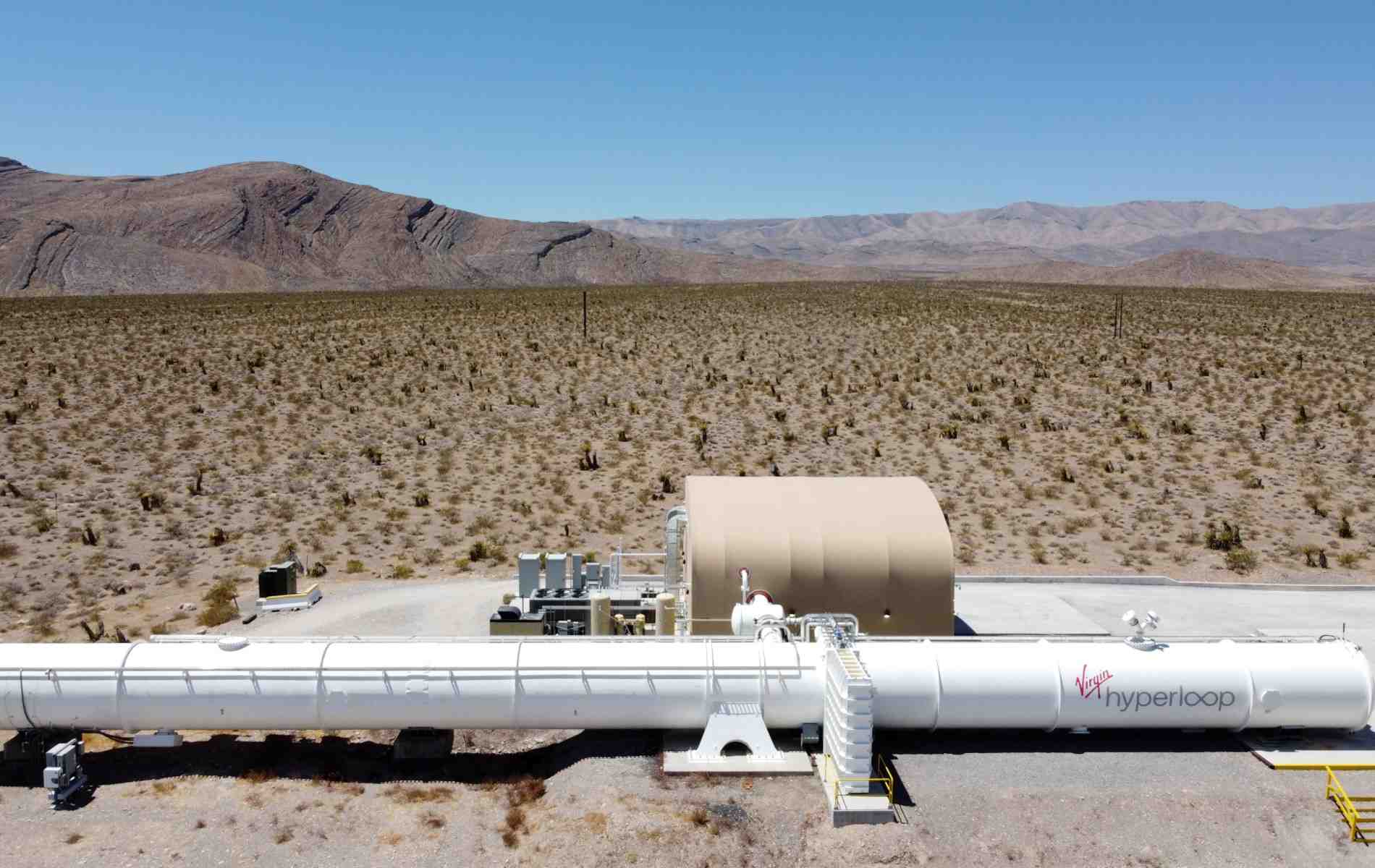 Un test d'Hyperloop près de Las Vegas dans le Nevada en 2021.