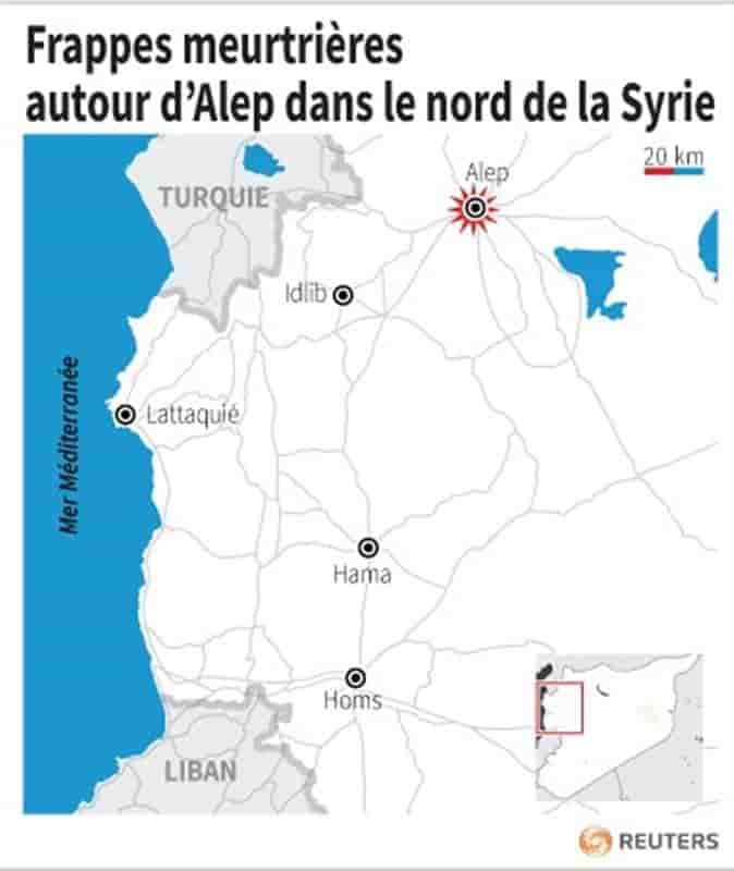 40 morts dans des frappes aériennes dans le nord de la Syrie