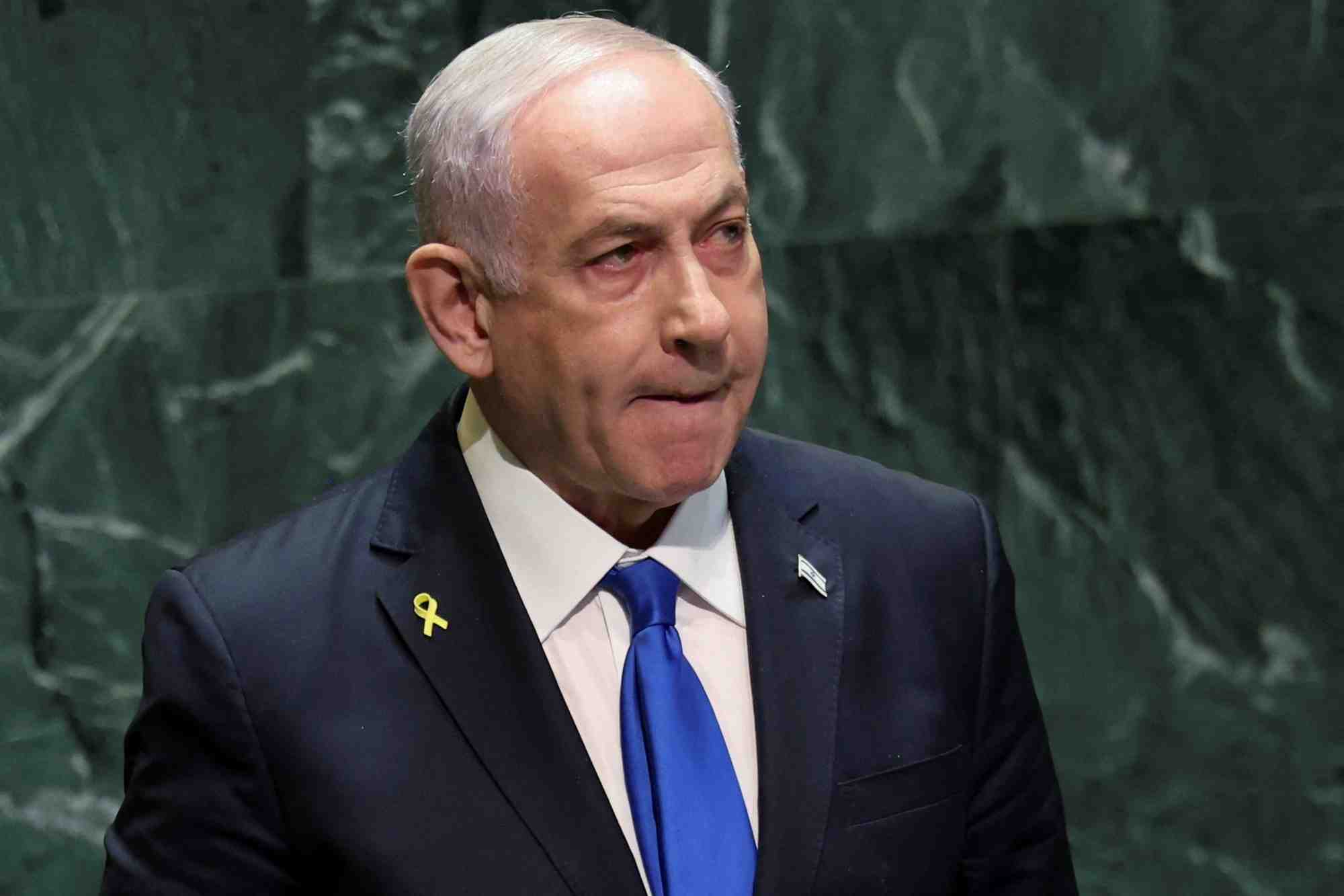 Le premier ministre israelien benjamin netanyahu au siege de l'onu a new york