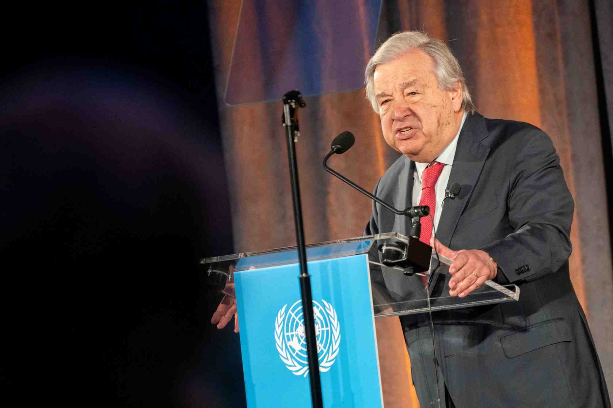 United nations secretary-general antonio guterres gives a special address on climate action in new york