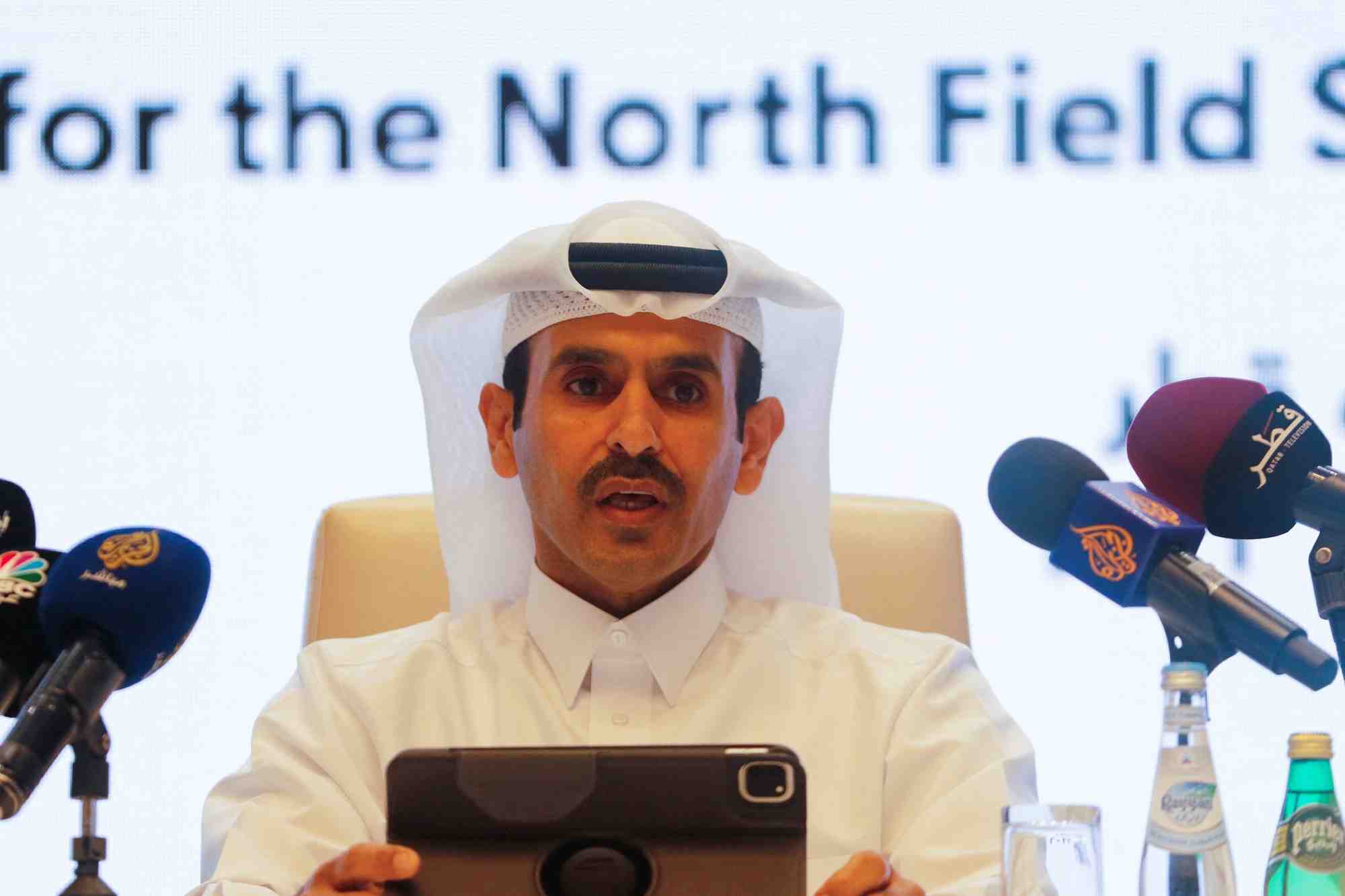 Photo d'archives de saad al kaabi lors d'une conference de presse a doha, au qatar