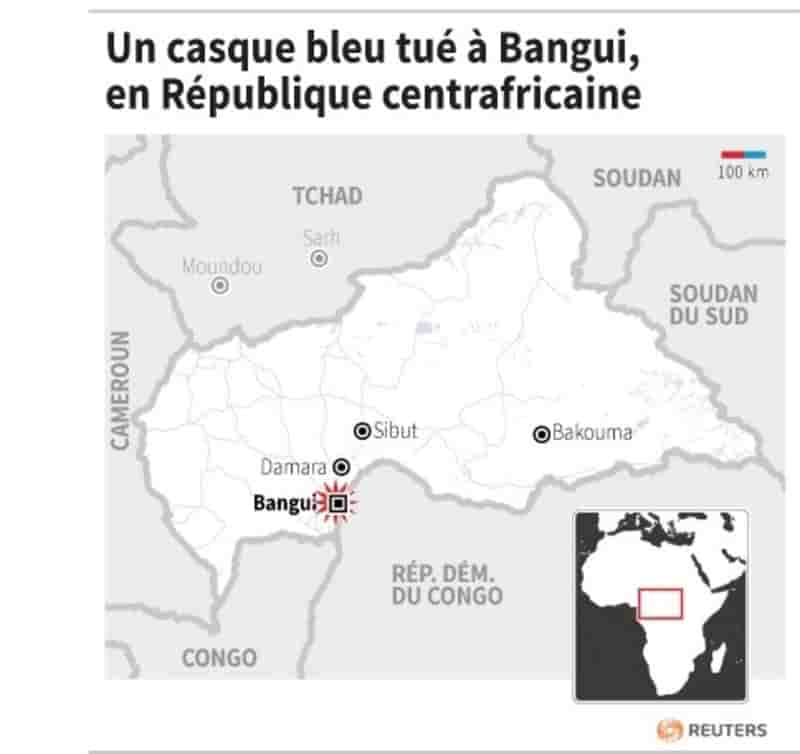 Un casque bleu tue a bangui