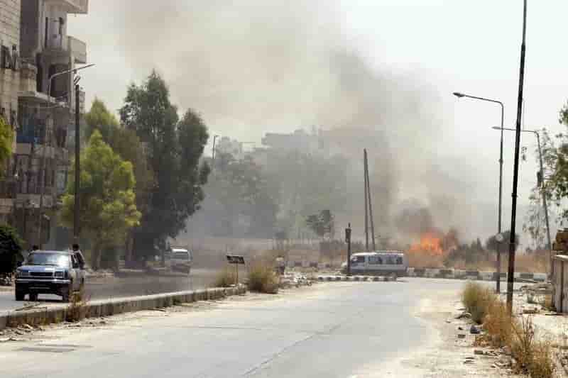 Quelque 35.000 personnes deplacees pres d'alep, en syrie, a cause des combats